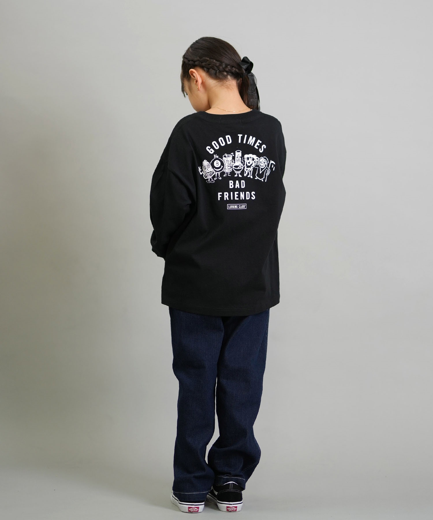LURKING CLASS ラーキングクラス 長袖 Tシャツ ロンT キッズ ジュニア 子供 GOOD TIMES 2 L S TEE ST25FTM01K(BLACK-130cm)