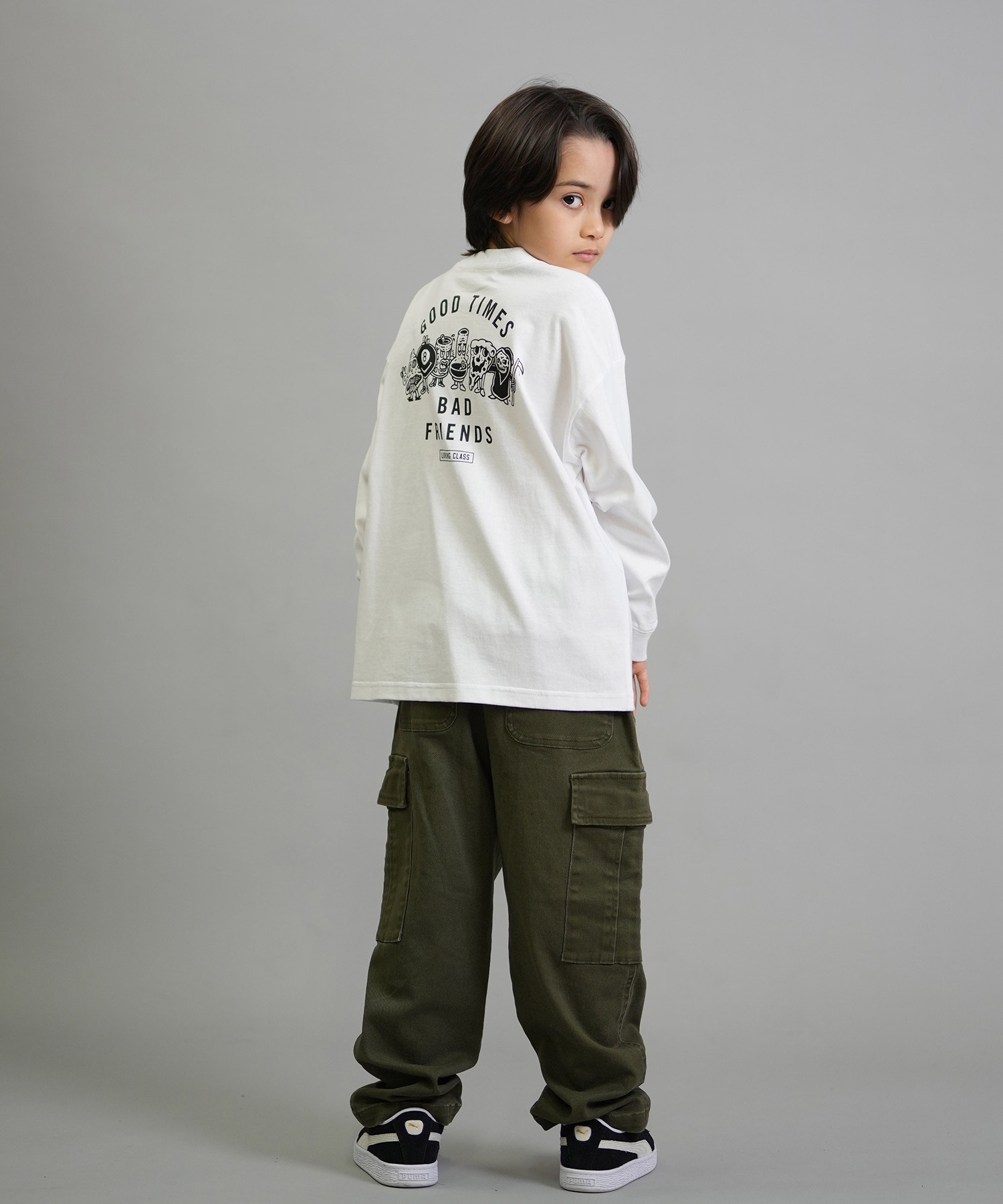 LURKING CLASS ラーキングクラス 長袖 Tシャツ ロンT キッズ ジュニア 子供 GOOD TIMES 2 L S TEE ST25FTM01K(BLACK-130cm)