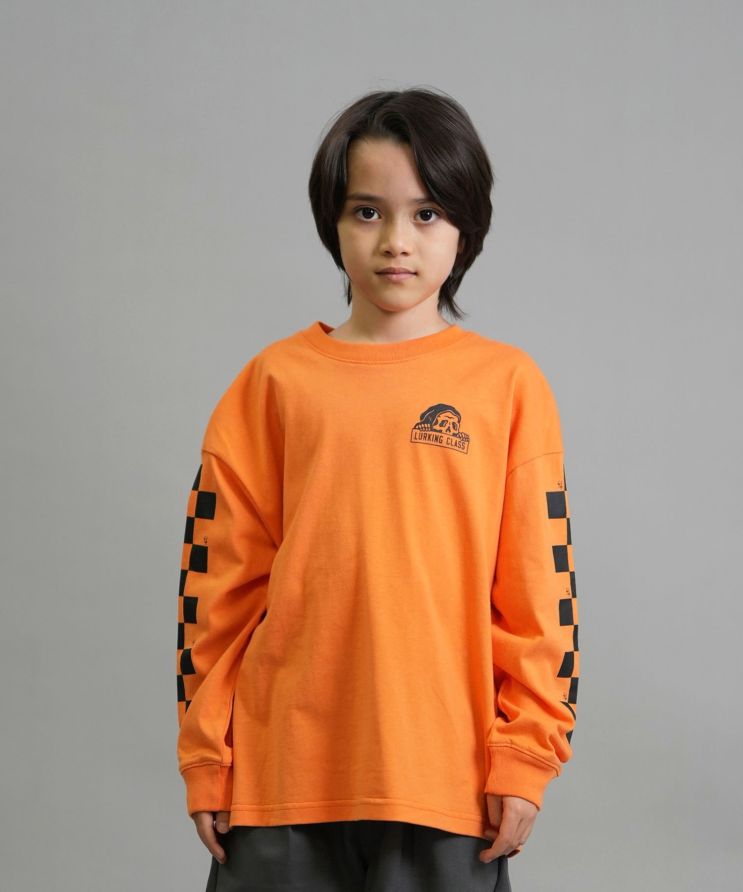 LURKING CLASS ラーキングクラス 長袖 Tシャツ ロンT キッズ ジュニア 子供 LURKIER L S TEE ST25FTM02K(BLACK-130cm)