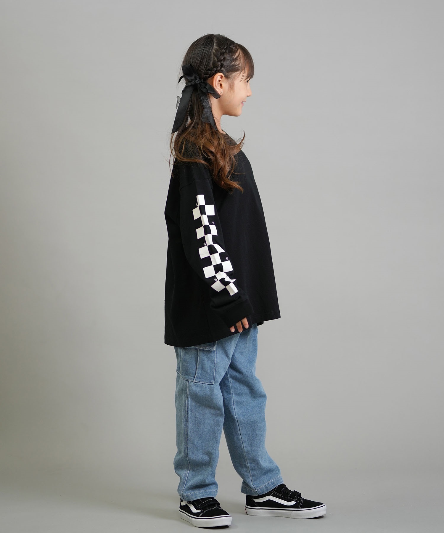 LURKING CLASS ラーキングクラス 長袖 Tシャツ ロンT キッズ ジュニア 子供 LURKIER L S TEE ST25FTM02K(BLACK-130cm)