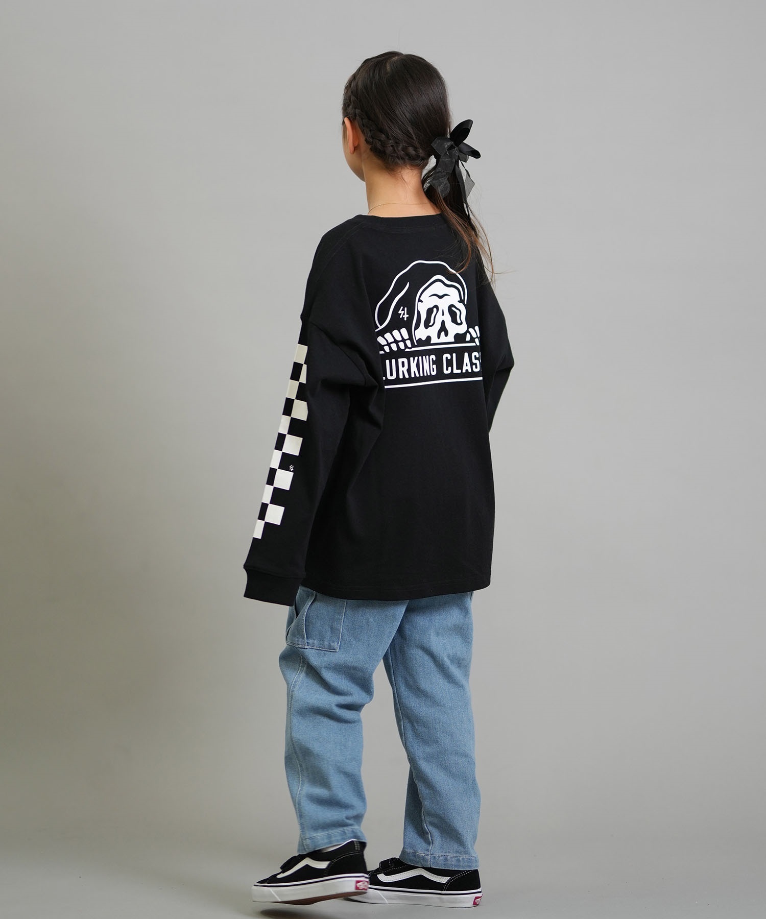 LURKING CLASS ラーキングクラス 長袖 Tシャツ ロンT キッズ ジュニア 子供 LURKIER L S TEE ST25FTM02K(BLACK-130cm)