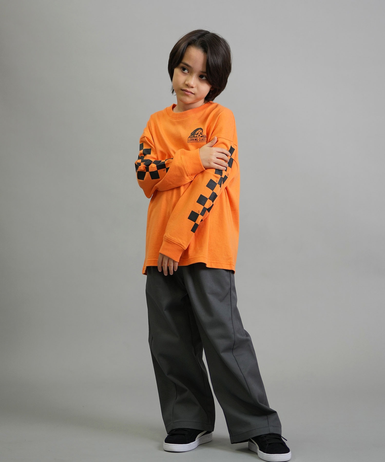 LURKING CLASS ラーキングクラス 長袖 Tシャツ ロンT キッズ ジュニア 子供 LURKIER L S TEE ST25FTM02K(BLACK-130cm)