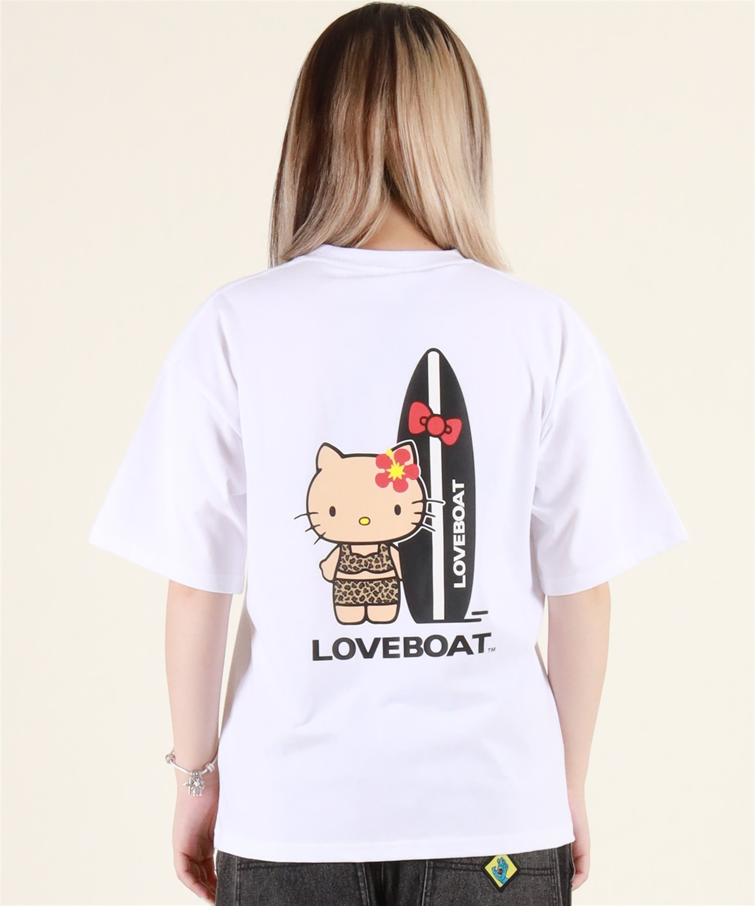 LOVE BOAT ラブボート 半袖 Tシャツ レディース キティちゃん バックプリント ロゴ LBKTサーフT LBKT-ST01 LOVE BOAT ラブボート 半袖 Tシャツ レディース ハローキティ