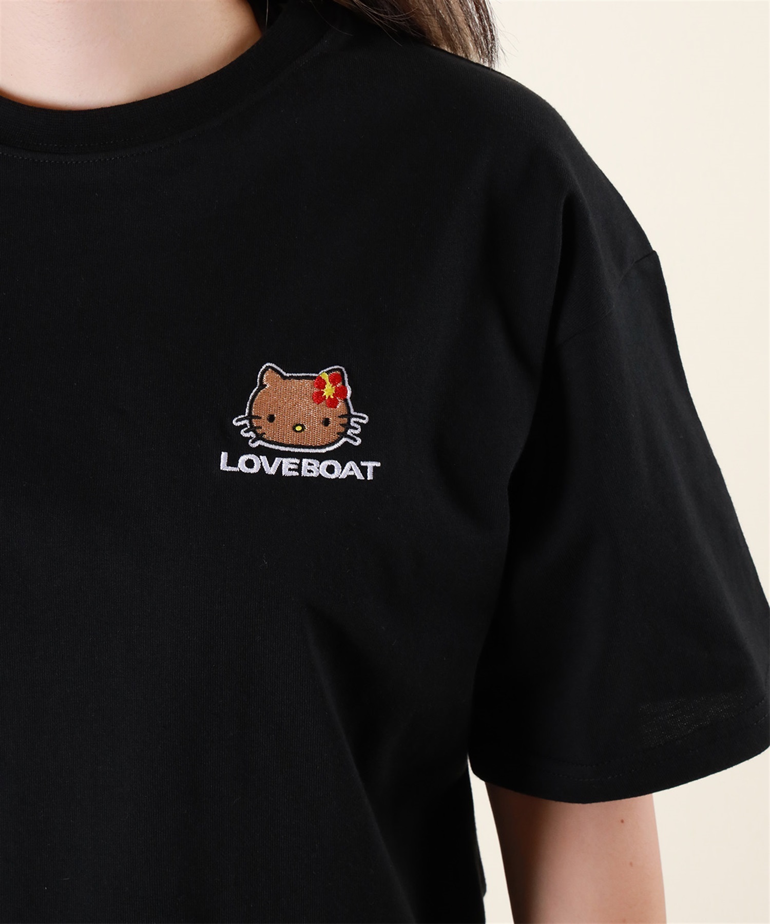 LOVE BOAT ラブボート 半袖 Tシャツ レディース ハローキティ バックプリント ロゴ LBKTSWIMT LBKT-ST02 LOVE BOAT ラブボート 半袖 Tシャツ レディース ハローキティ