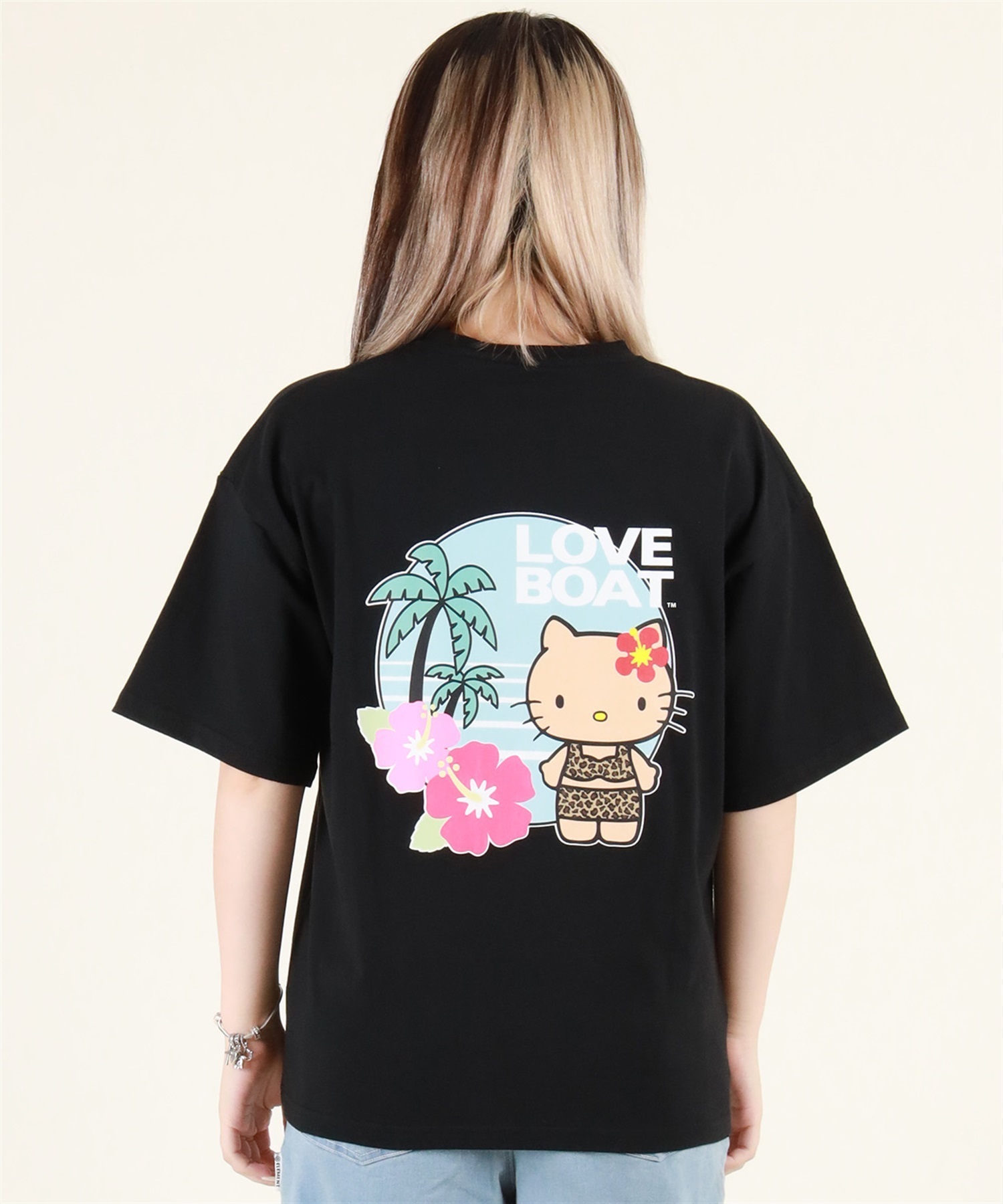 LOVE BOAT ラブボート 半袖 Tシャツ レディース ハローキティ バックプリント ロゴ LBKTハイビT LBKT-ST03 LOVE BOAT ラブボート 半袖 Tシャツ レディース ハローキティ