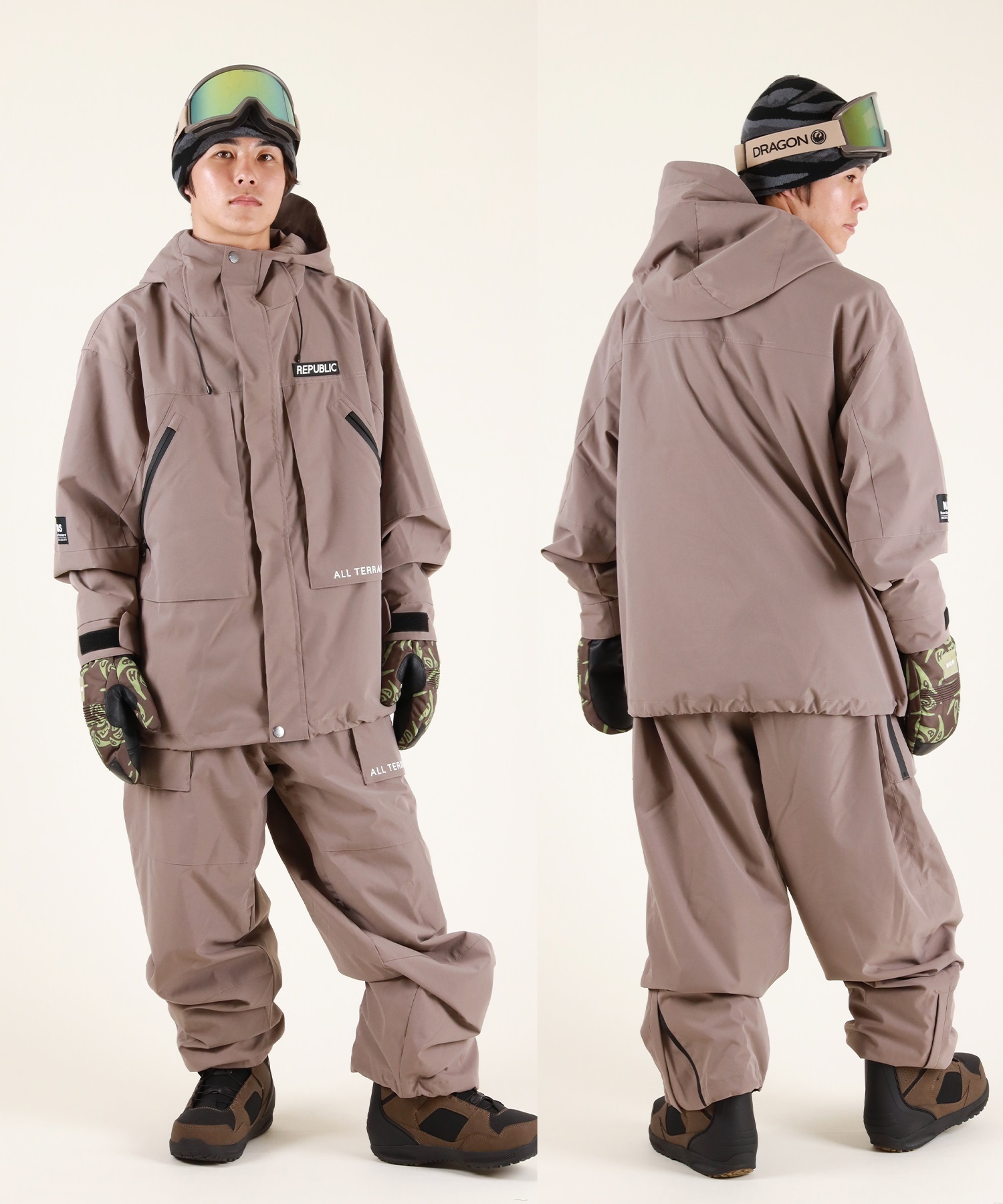 REPUBLIC グレー スノーボードウェア REPUBLIC リパブリック スノーボード ウェア パンツ ユニ
