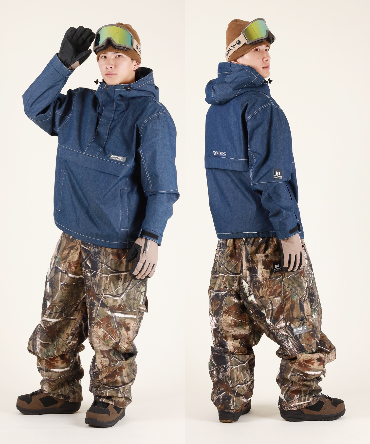 REPUBLIC リパブリック WIDE PAINTER PANTS スノーボード ウェア パンツ ユニセックス ムラサキスポーツ 25-26モデル MM E30 【2526】(BLACK-S)