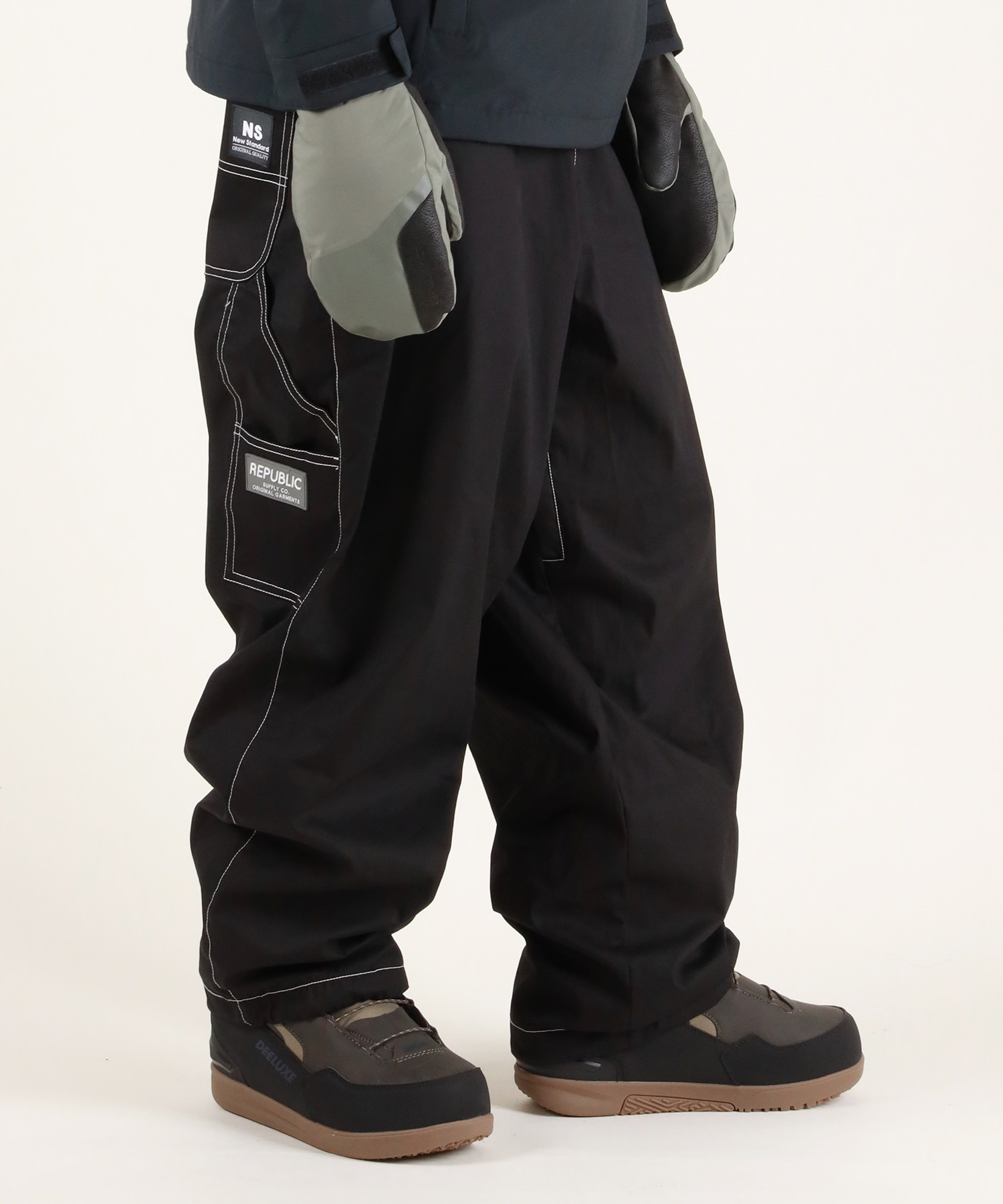 REPUBLIC リパブリック WIDE PAINTER PANTS スノーボード ウェア パンツ ユニセックス ムラサキスポーツ 25-26モデル MM E30 【2526】(BLACK-S)