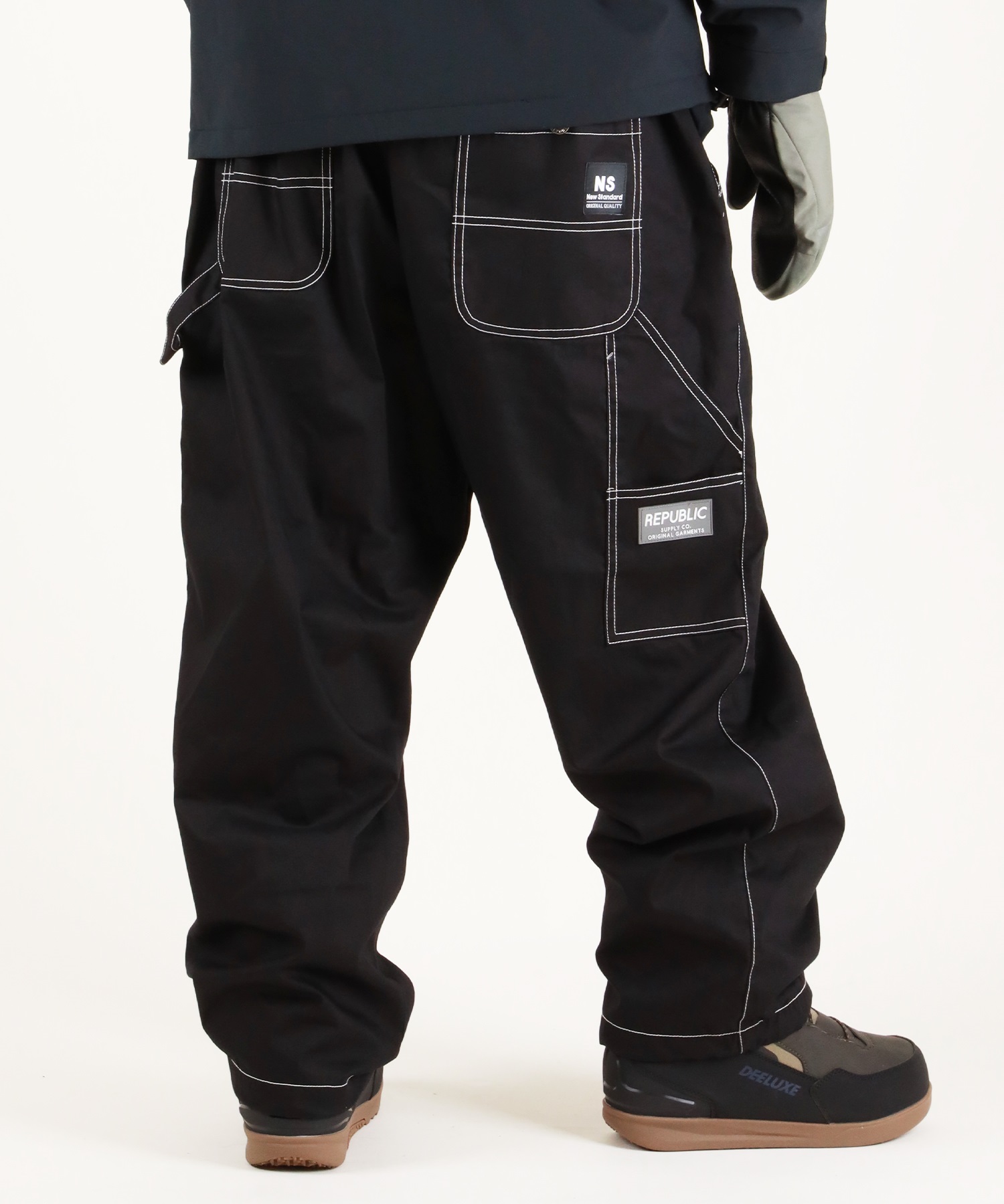 REPUBLIC リパブリック WIDE PAINTER PANTS スノーボード ウェア パンツ ユニセックス ムラサキスポーツ 25-26モデル MM E30 【2526】(BLACK-S)