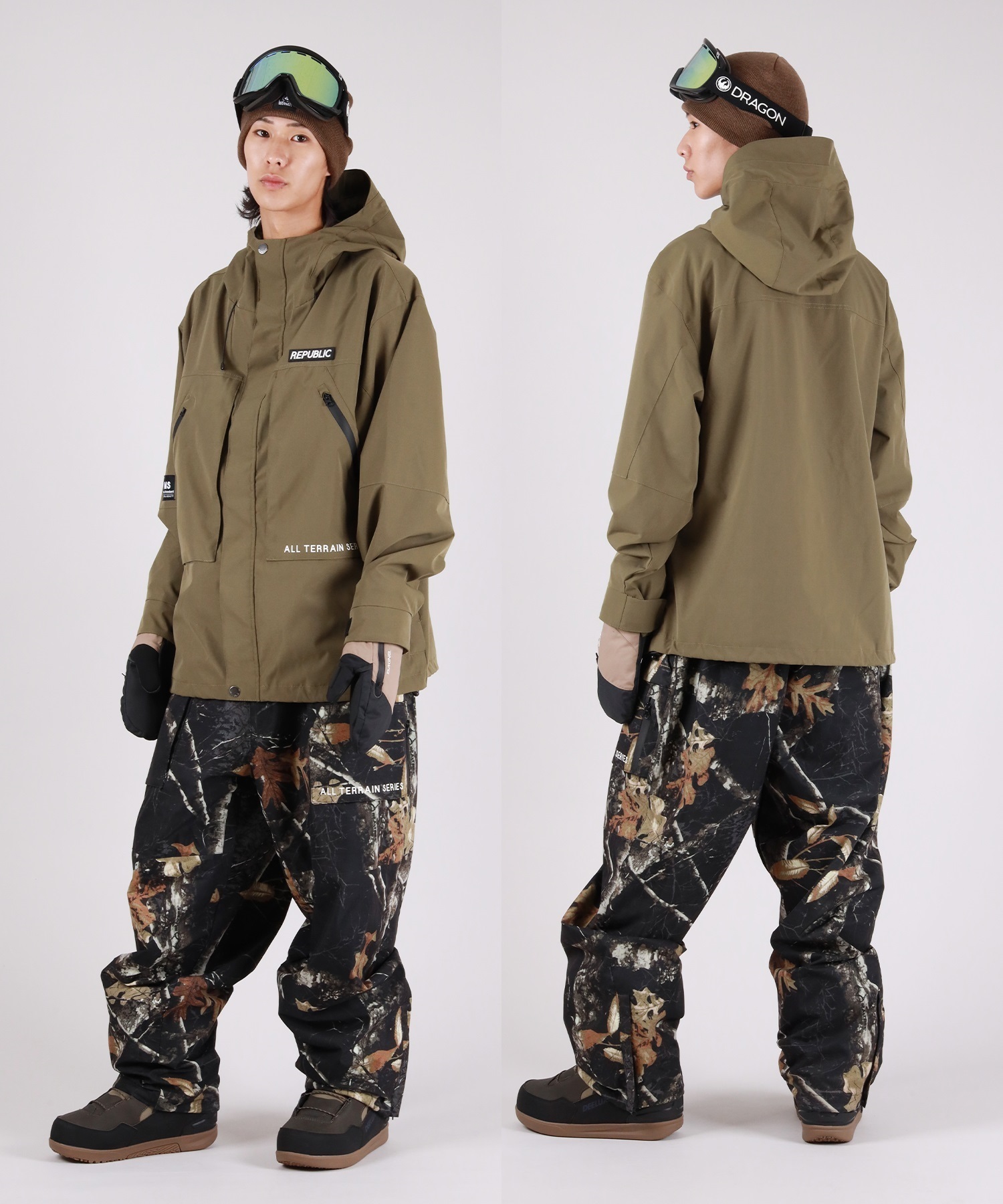 リパブリック スノーボードパンツ ベージュ黒 REPUBLIC リパブリック WIDE EAZY PANTS スノーボード ウェア パンツ