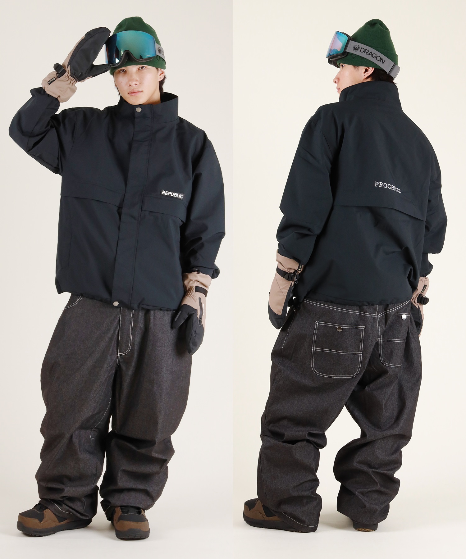 REPUBLIC リパブリックウェア パンツ BAGGY DENIM BIND REPUBLIC リパブリック PT BAGGY DENIM スノーボード ウェア パンツ