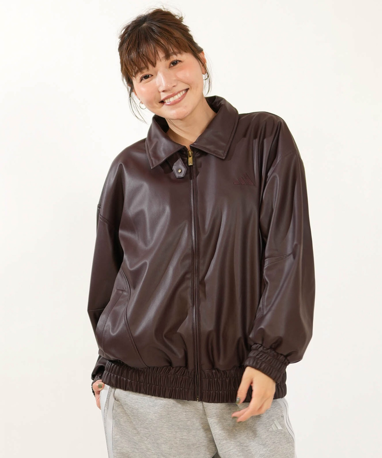 adidas アディダス アウター レディース スタジアム フェイクレザー