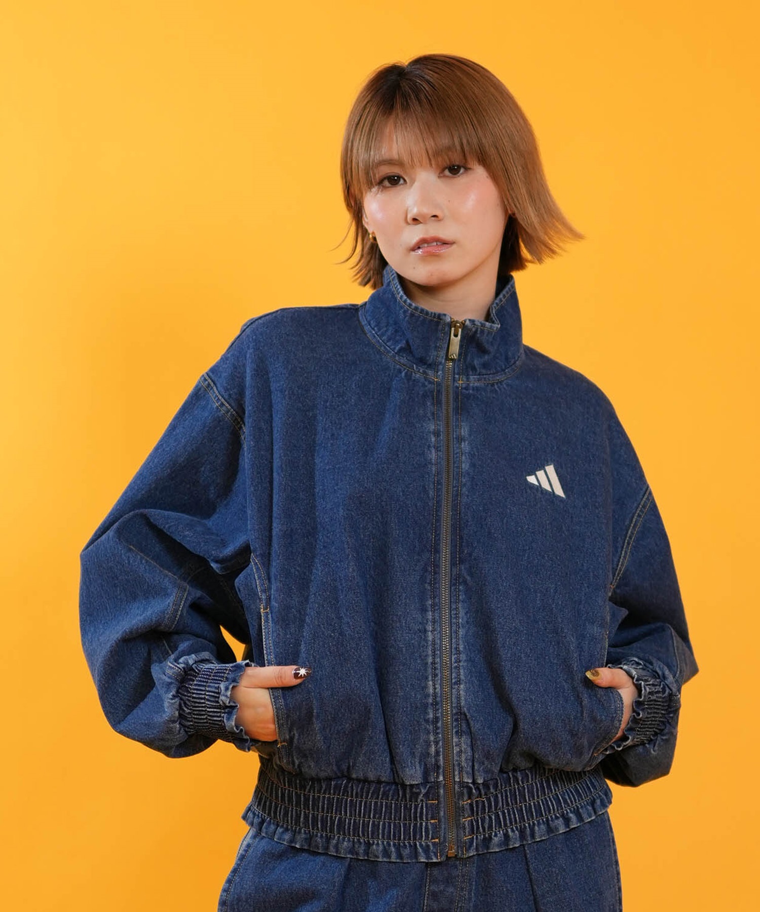 adidas アディダス ジャケット レディース ウォッシュ加工 W STADIUM