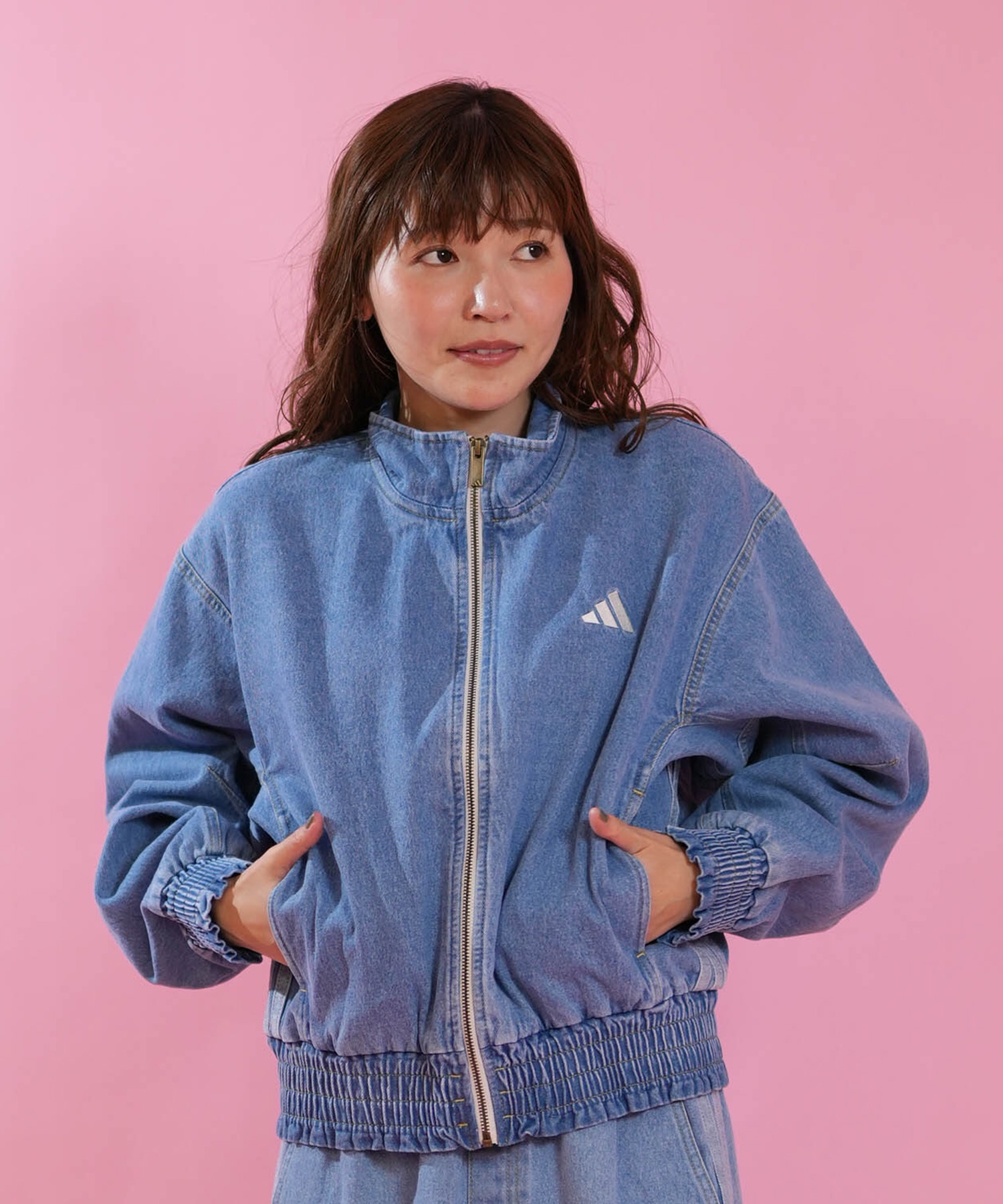 adidas アディダス ジャケット レディース ウォッシュ加工 W STADIUM 