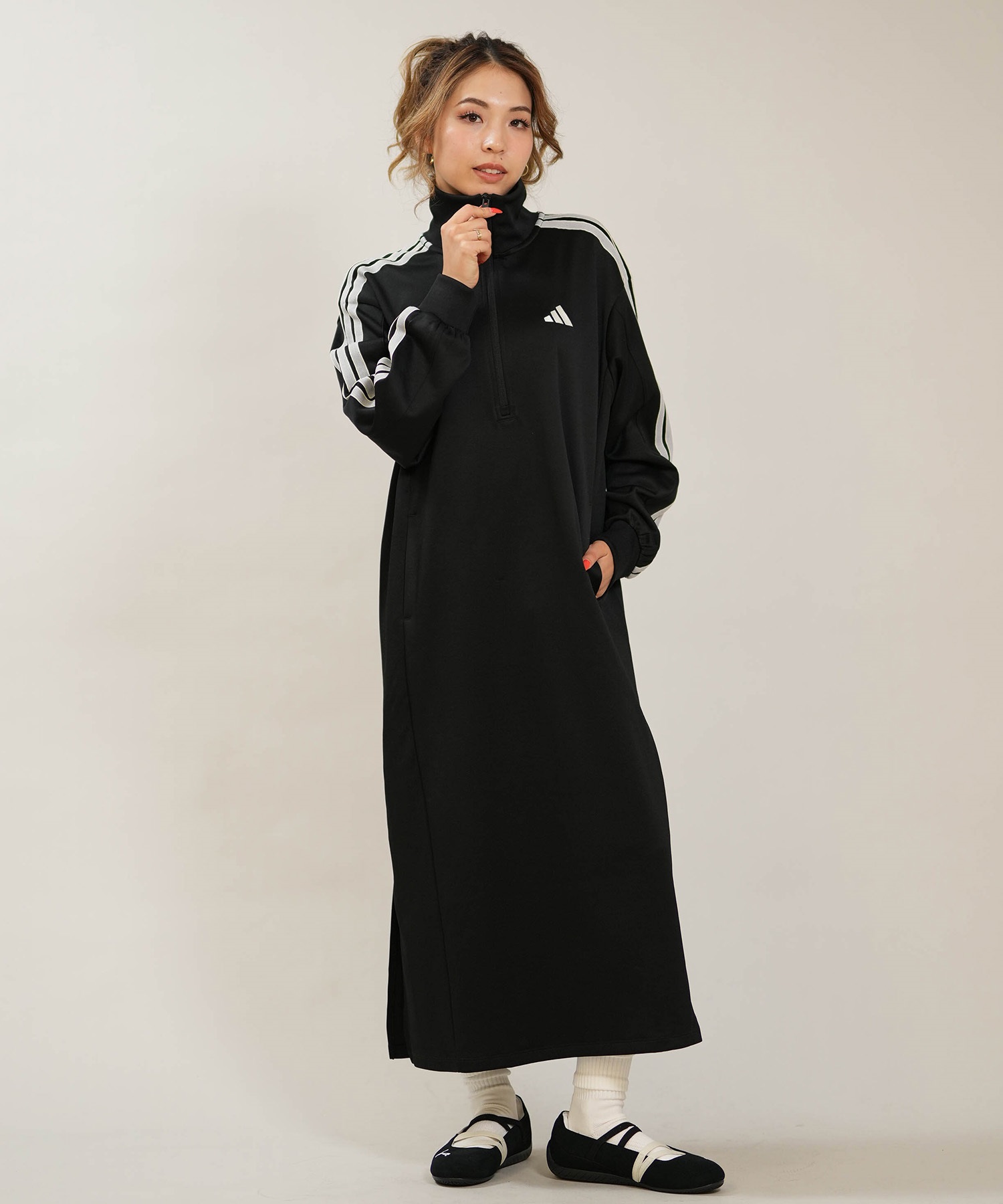 adidas アディダス ワンピース レディース ハーフジップ STADIUM