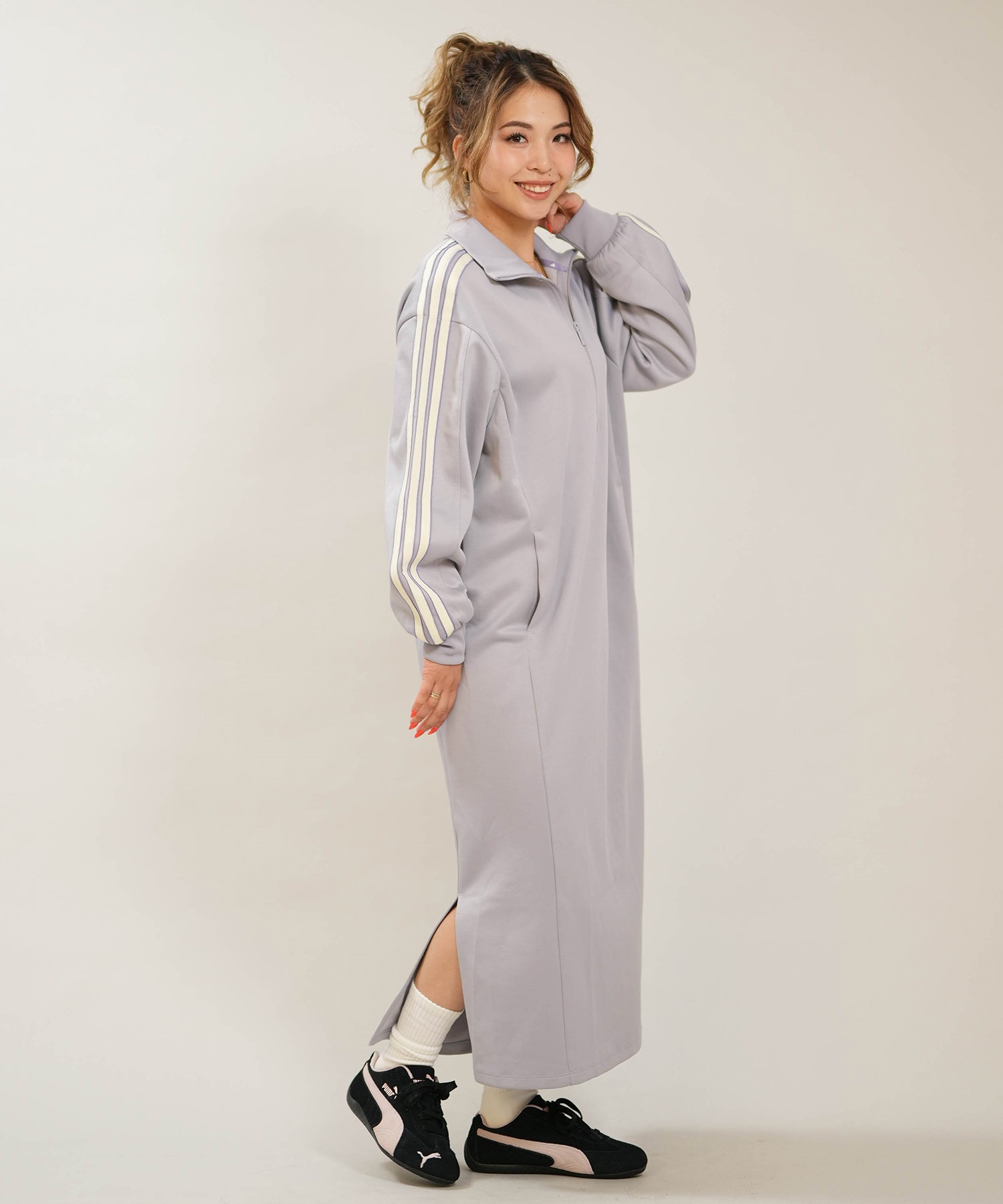 adidas アディダス ワンピース レディース ハーフジップ STADIUM