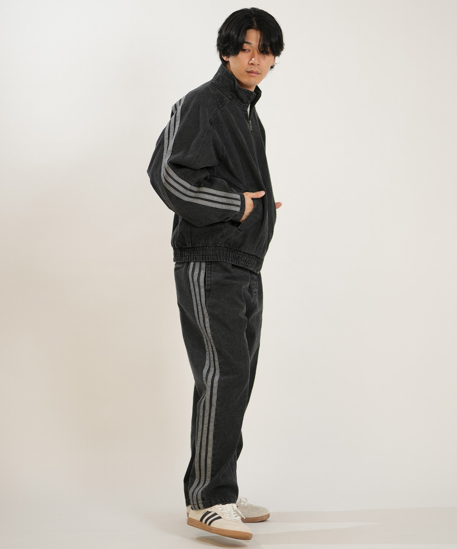 adidas アディダス ジャージ トラックジャケット メンズ デニム M