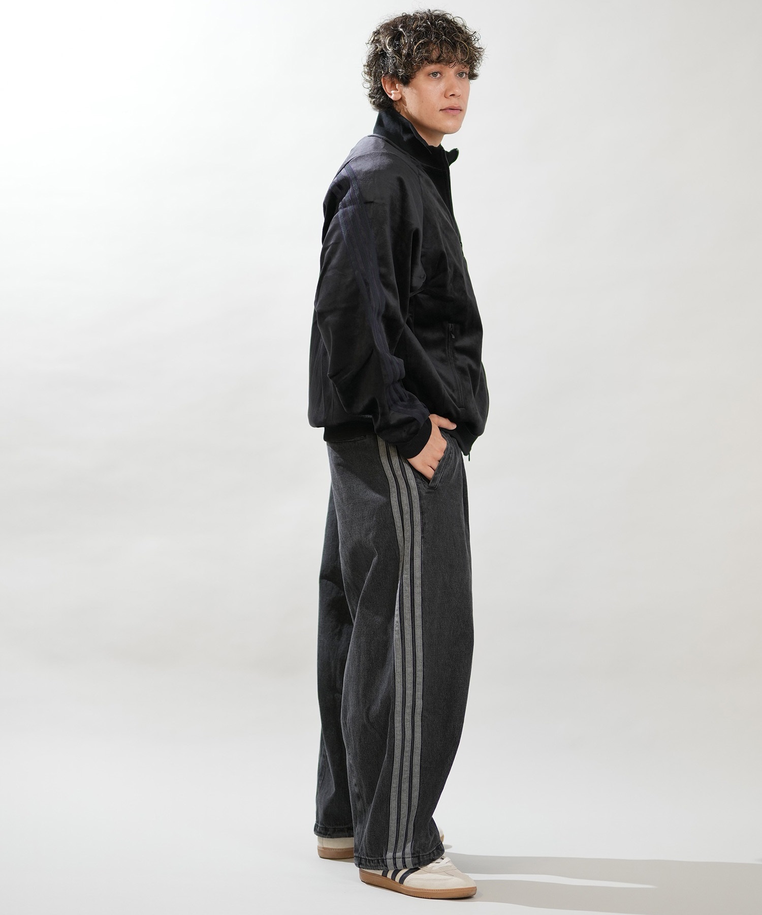 adidas アディダス ジャージ トラックジャケット メンズ ベロア生地