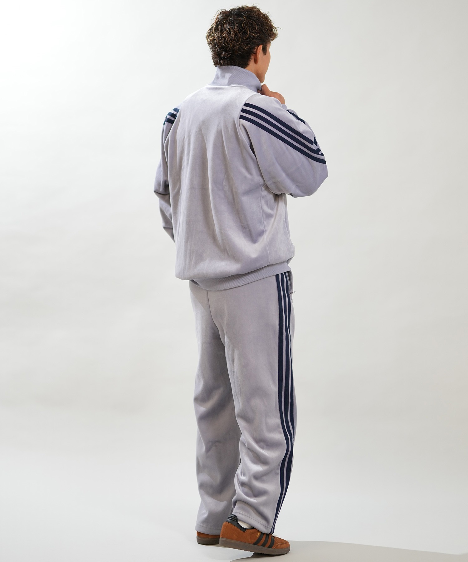 adidas アディダス ジャージ トラックジャケット メンズ ベロア生地