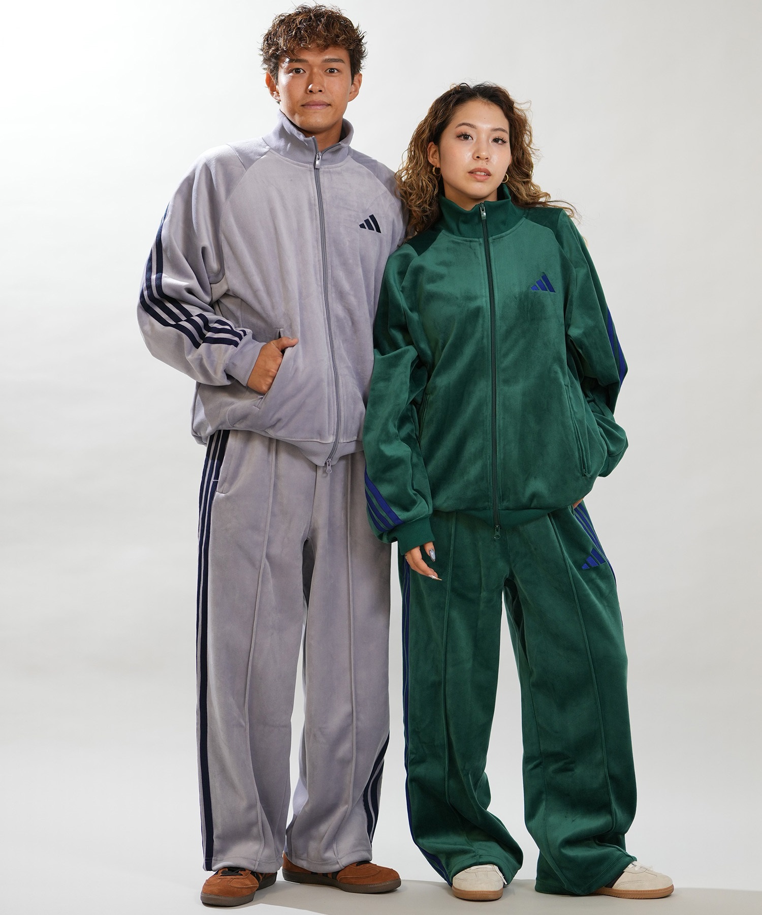 adidas アディダス ジャージ トラックジャケット メンズ ベロア生地