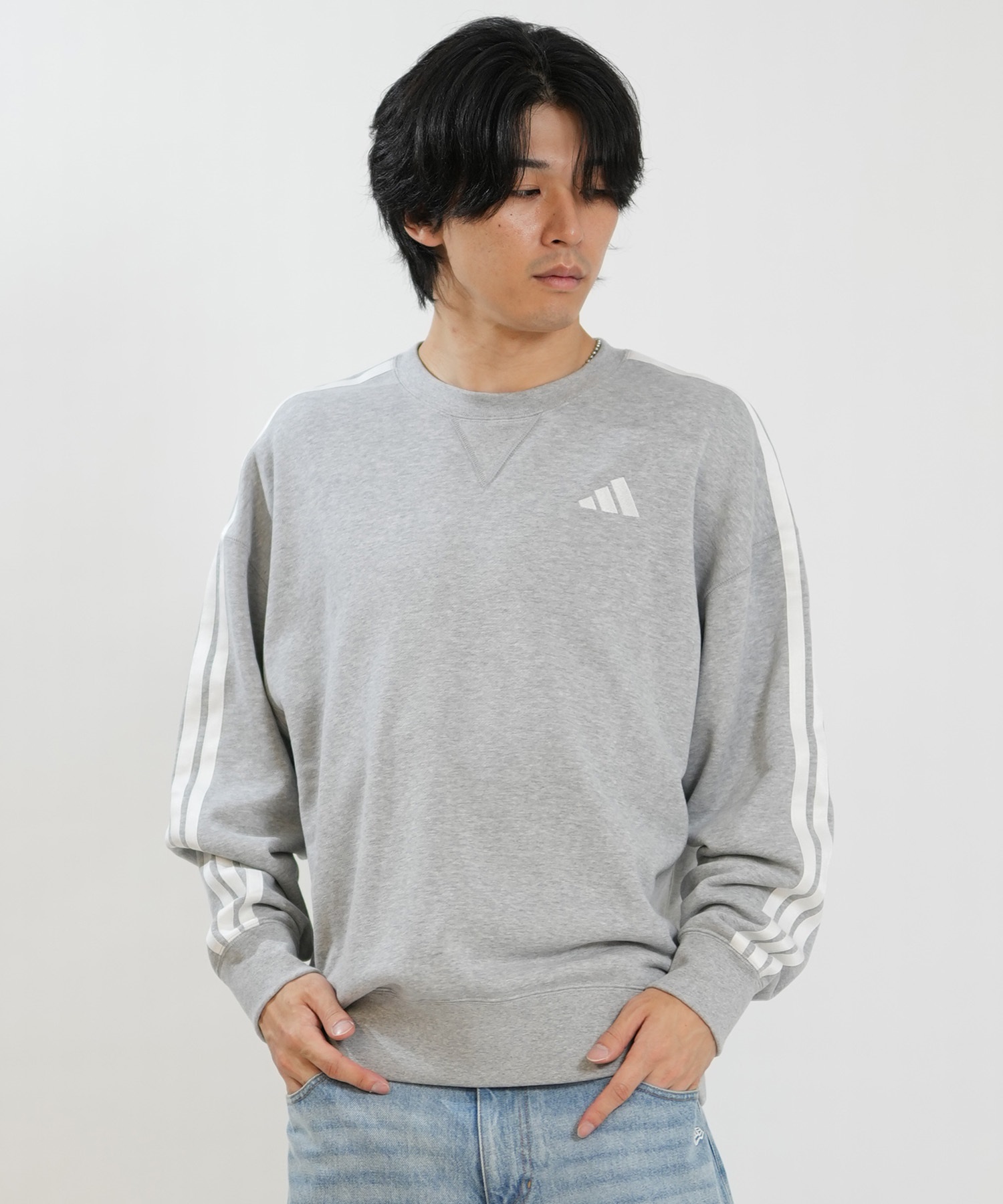 adidas アディダス トレーナー スウェット メンズ ロゴ M ESS+ 3S