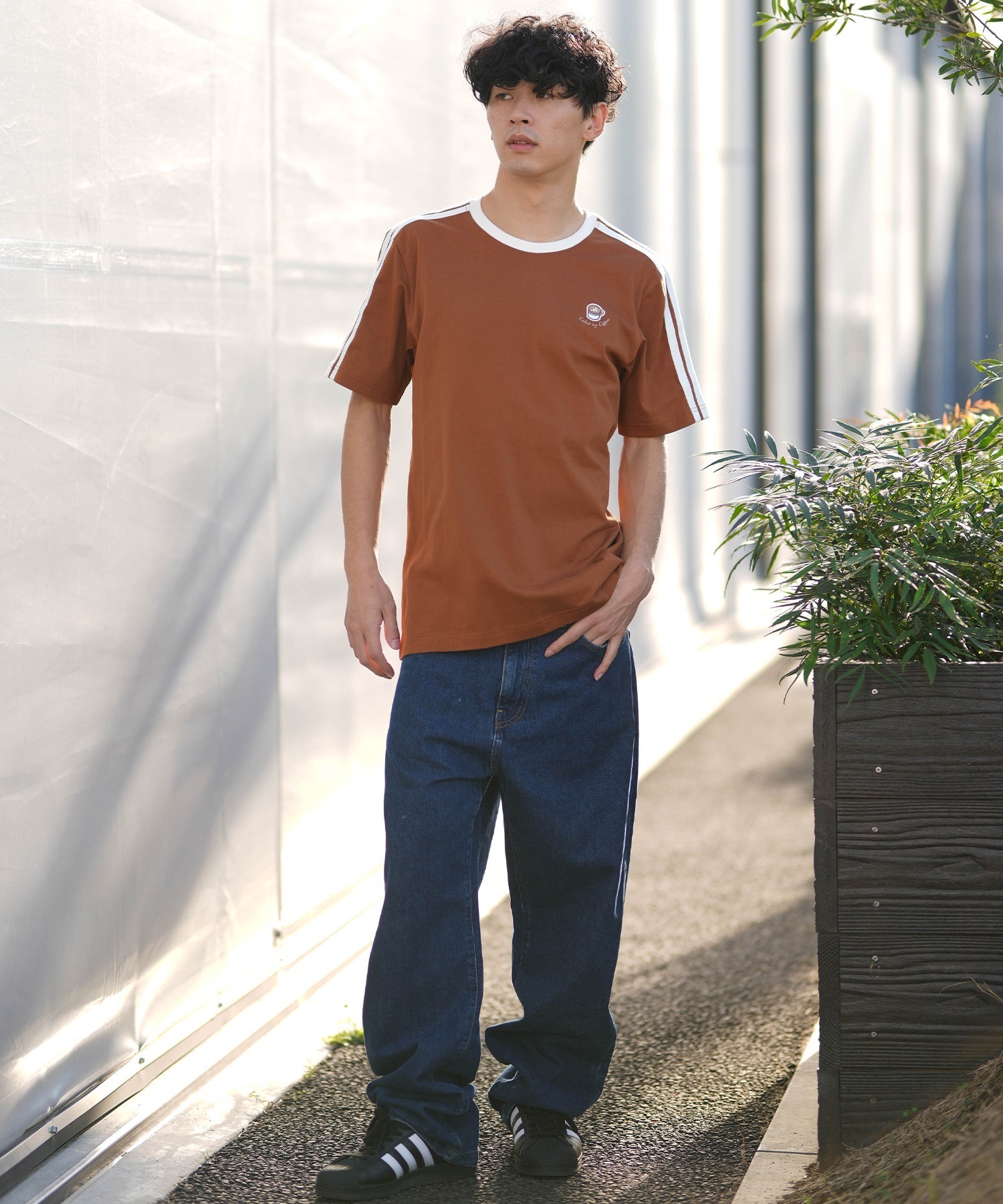 adidas アディダス 半袖 Tシャツ メンズ リンガーネック M COFFEE CUP