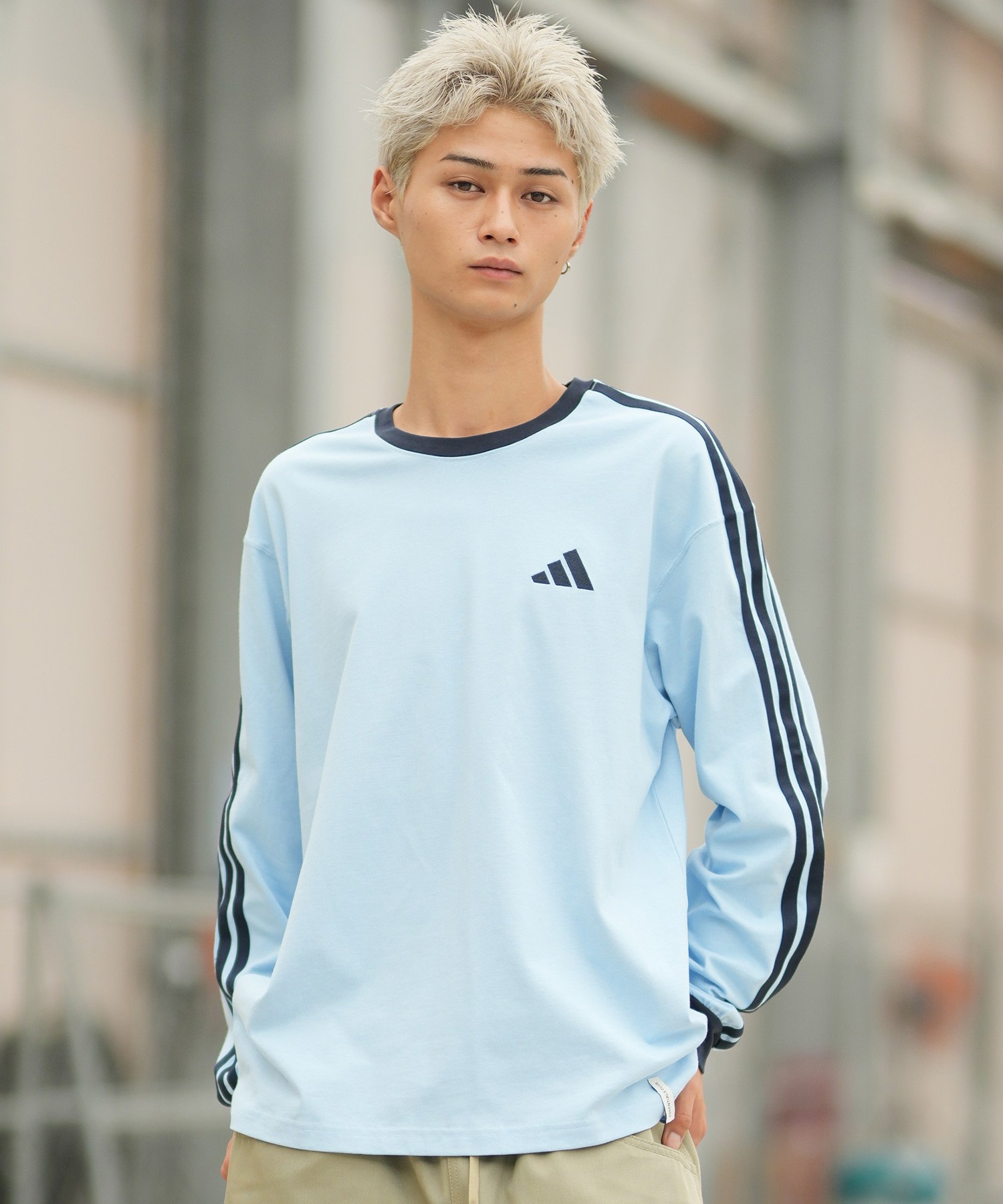 adidas アディダス 長袖 Tシャツ ロンT メンズ シンプル M ESS+ 3S LS