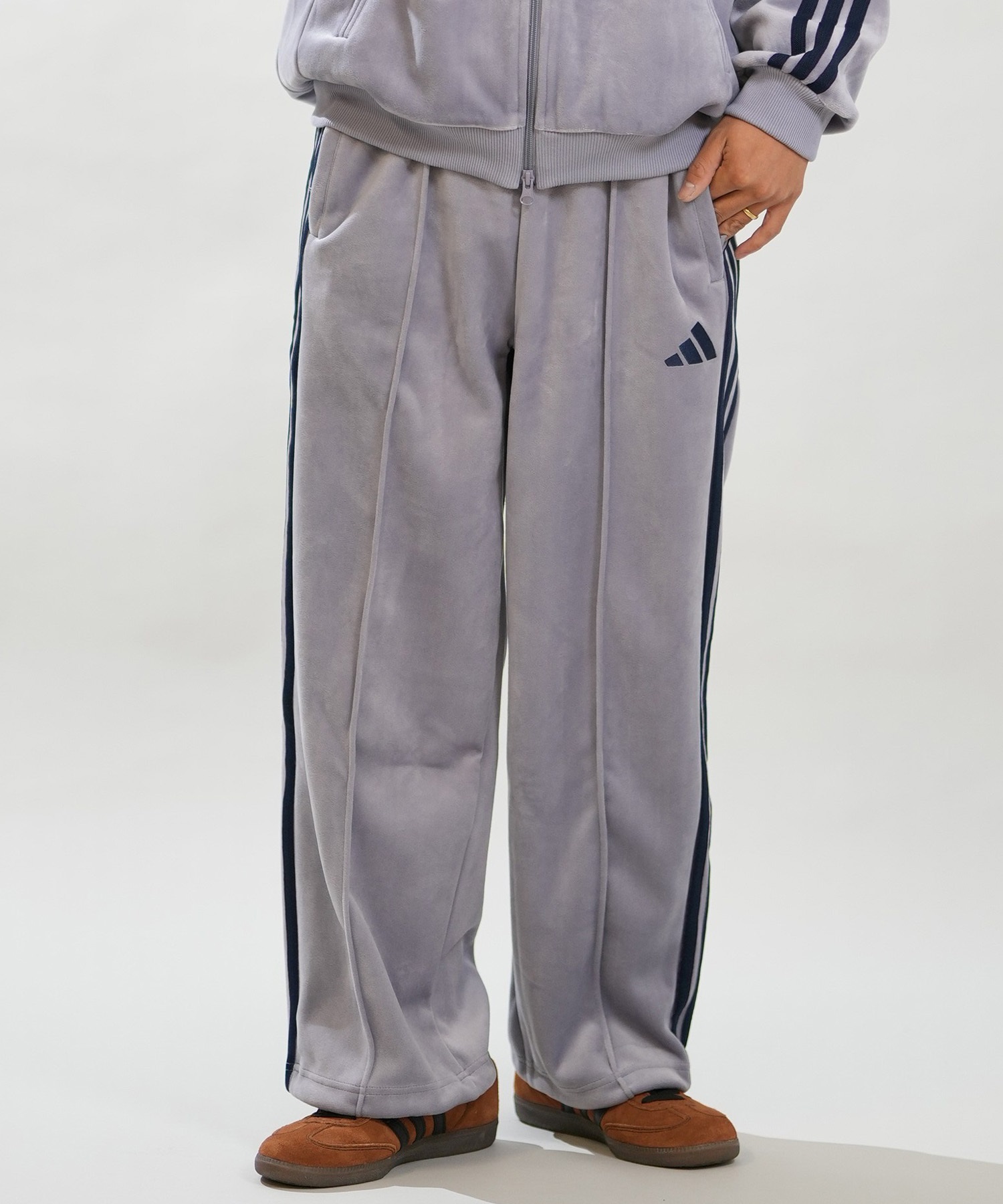 adidas アディダス ジャージ トラックパンツ メンズ ベロア M STADIUM
