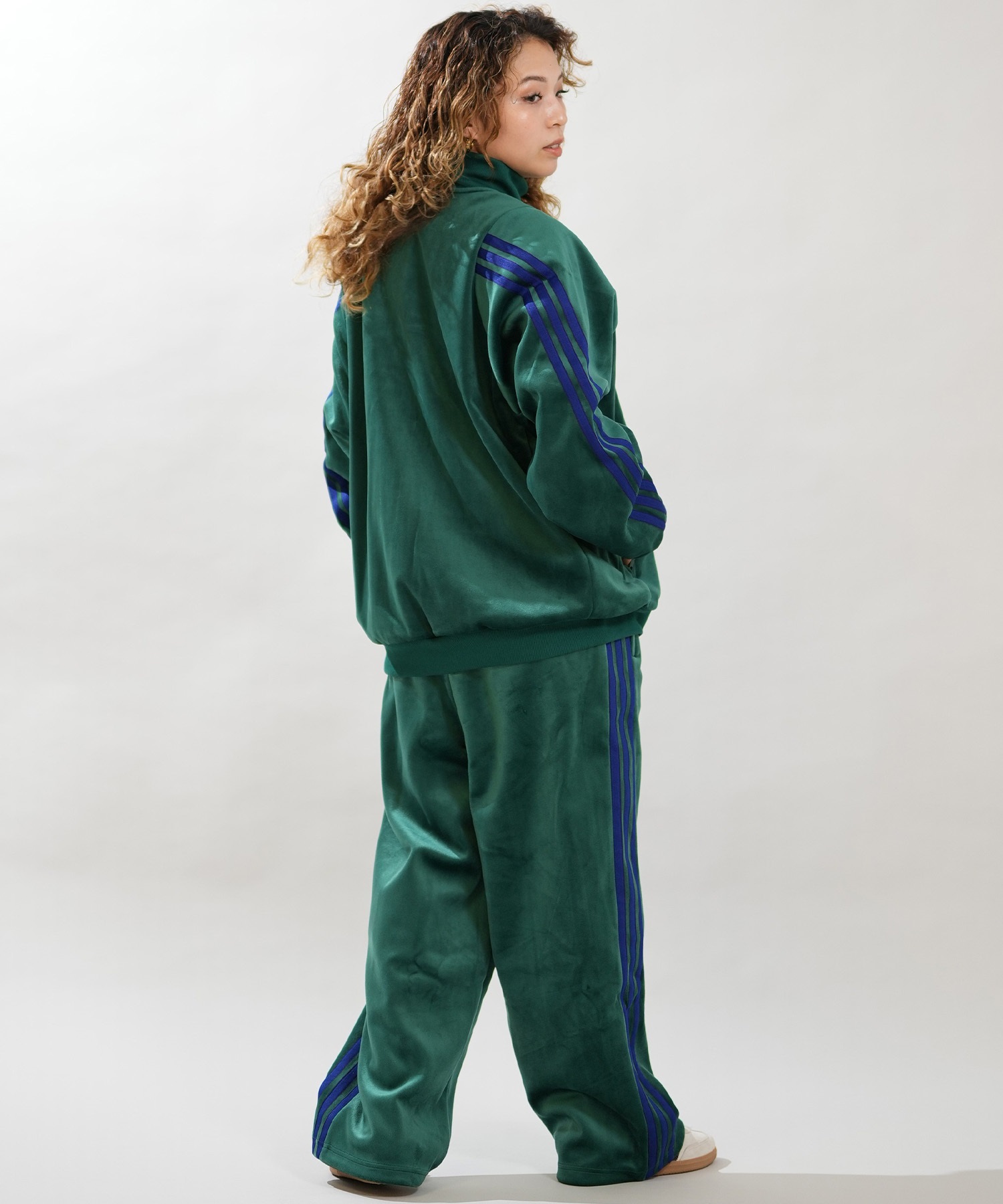 adidas アディダス ジャージ トラックパンツ メンズ ベロア M STADIUM