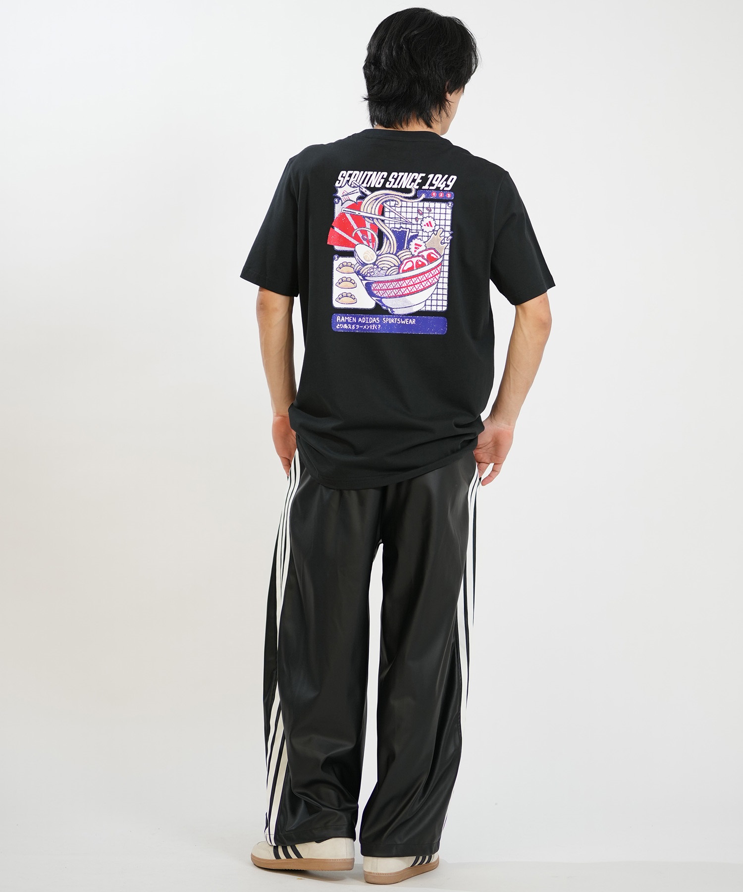 adidas アディダス ジャージ トラックパンツ メンズ レザー風