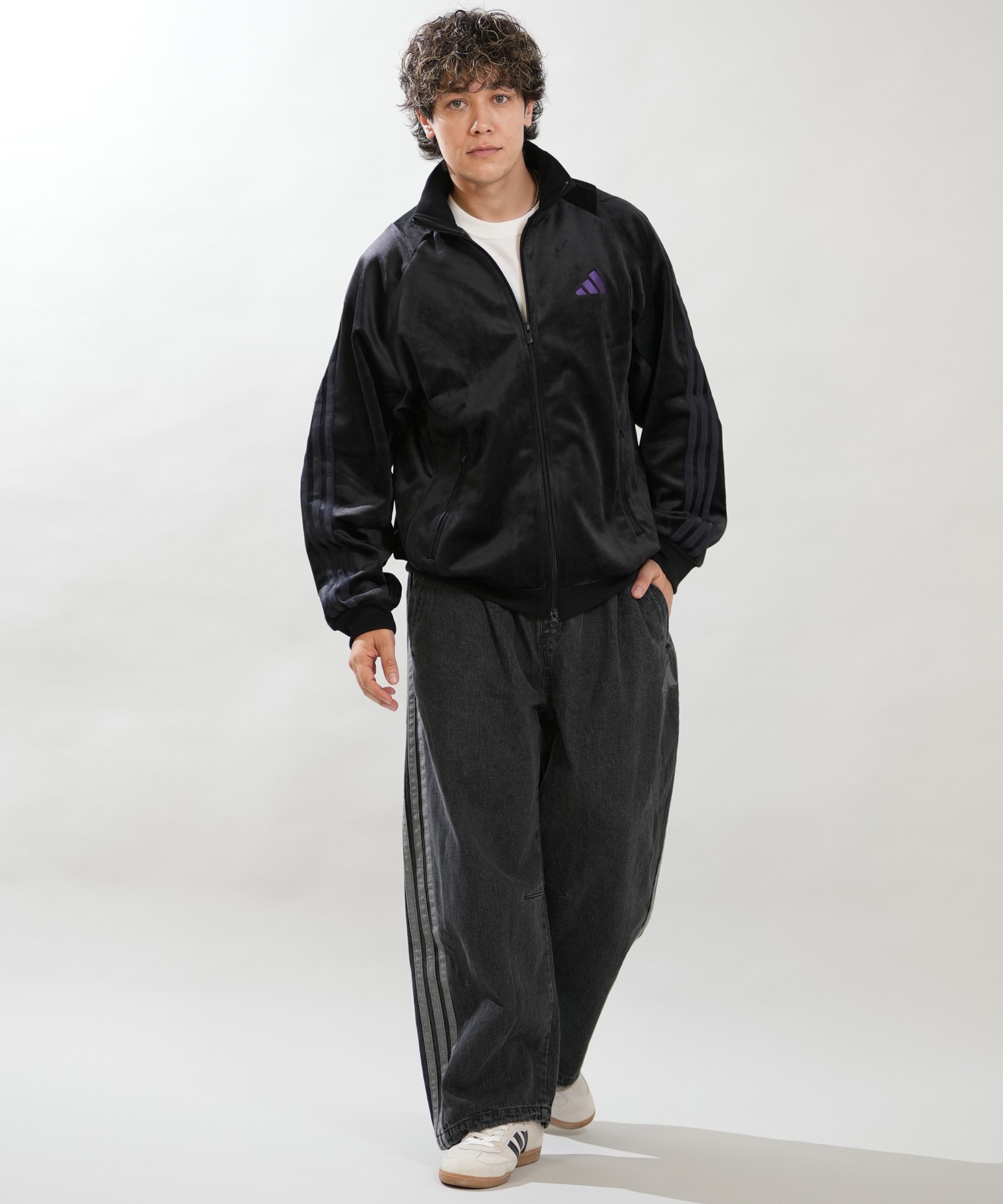 adidas アディダス ロングパンツ メンズ デニム トラックパンツ Gパン
