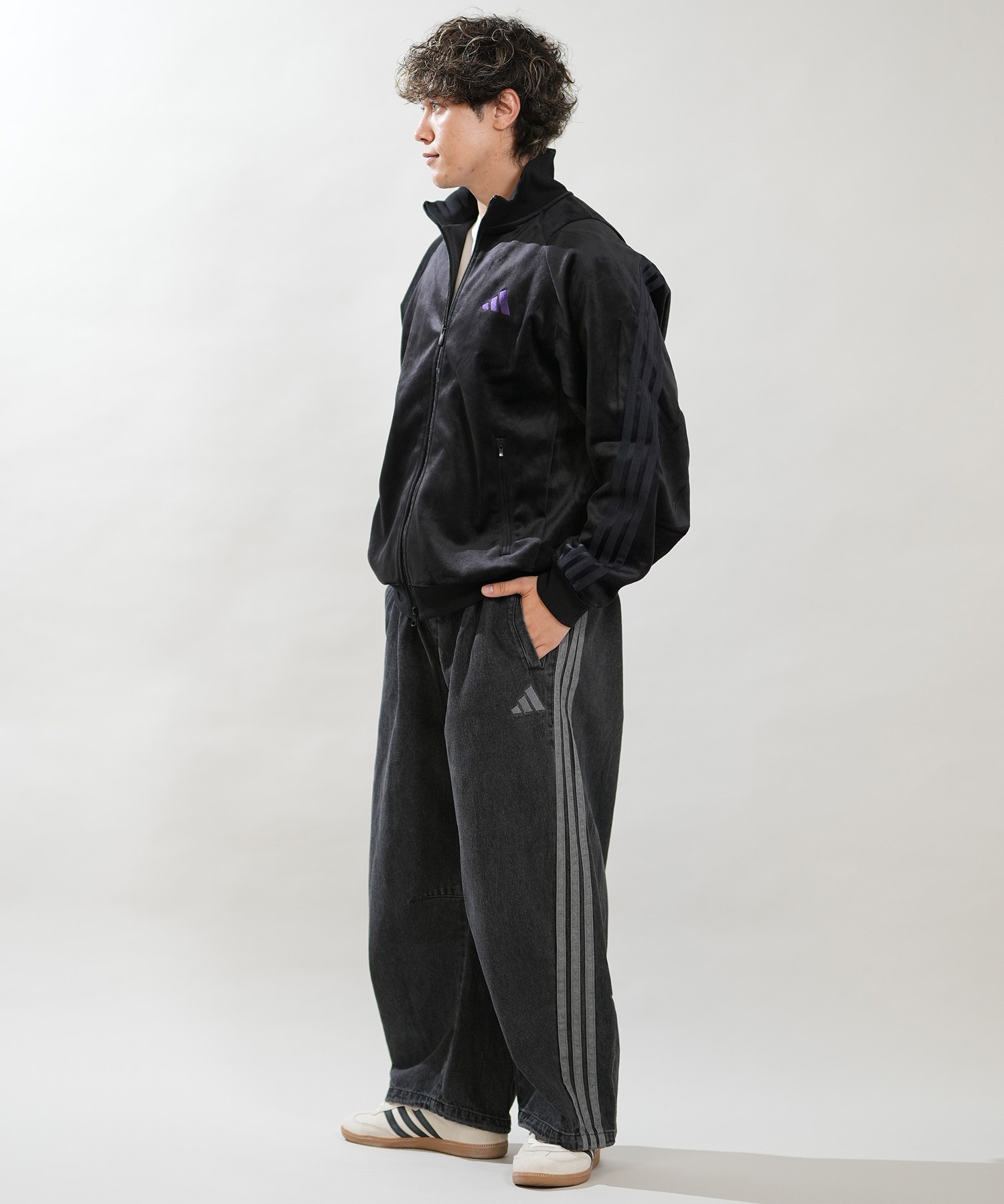 adidas アディダス ロングパンツ メンズ デニム トラックパンツ Gパン