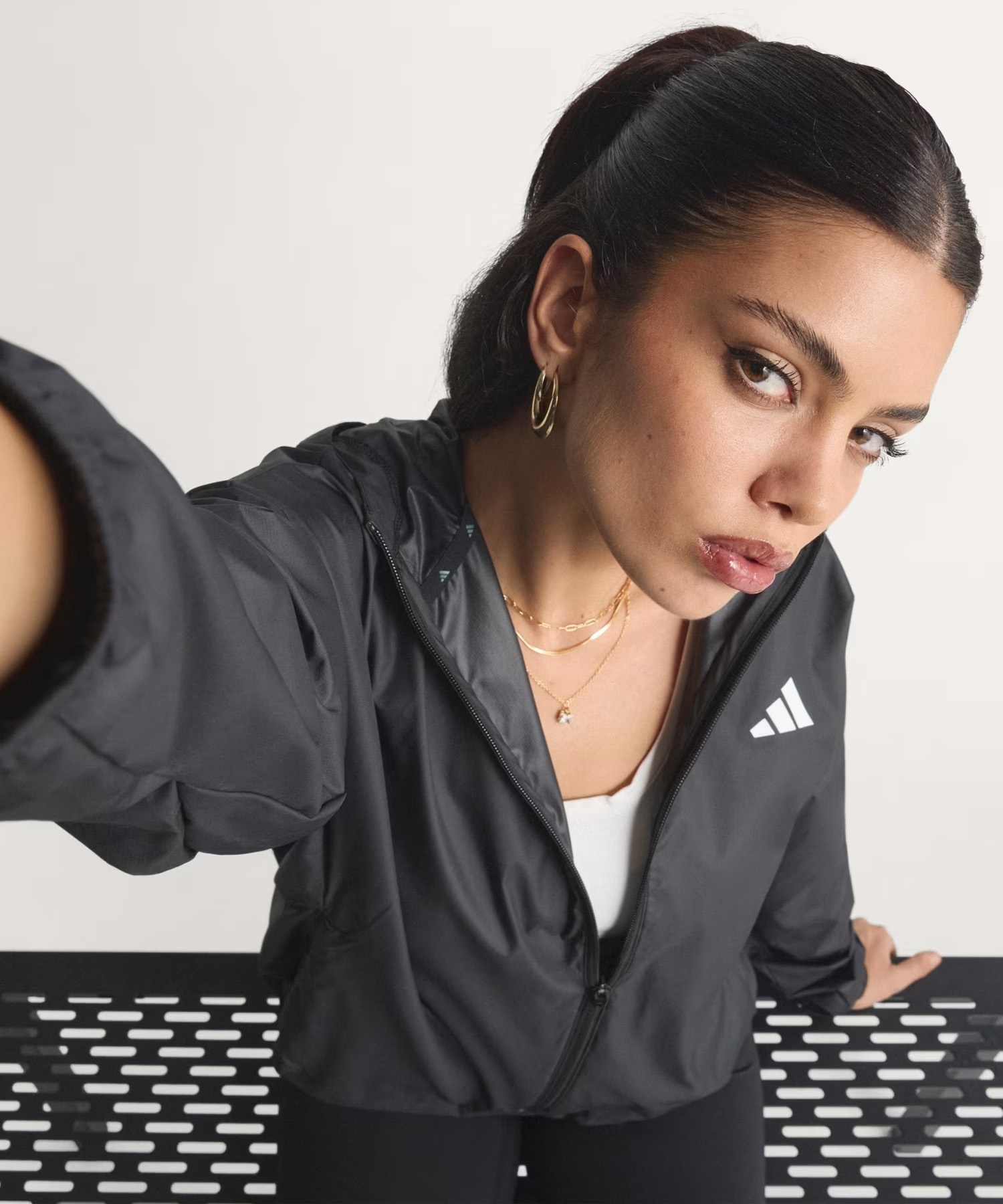 adidas アディダス アウター レディース ハイパーグラム 3ストライプス