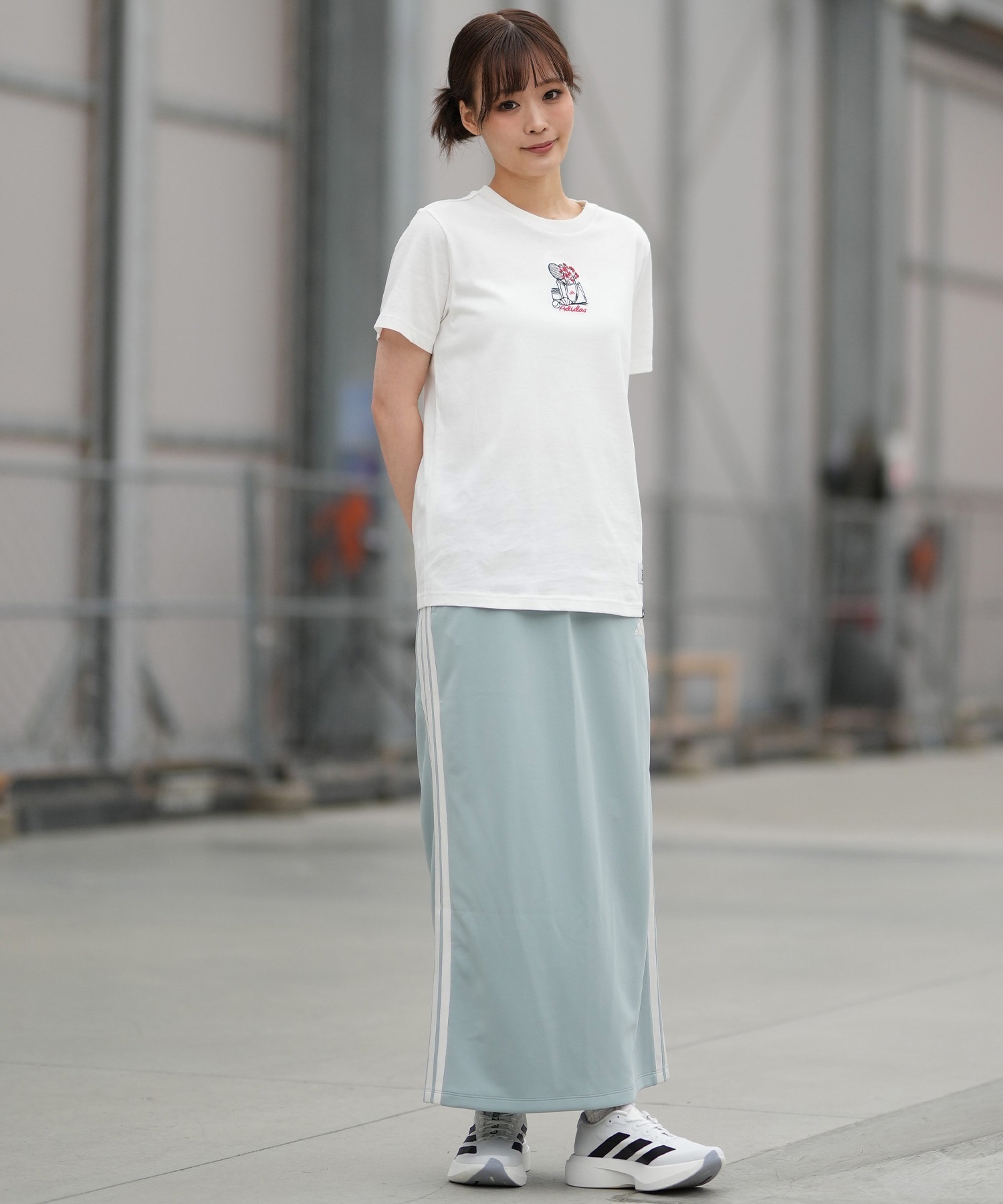 新品 アディダス セットアップ スカート 半袖 シャツ プリーツ かわいい adidas アディダス 半袖 Tシャツ レディース W MINI シシュウ
