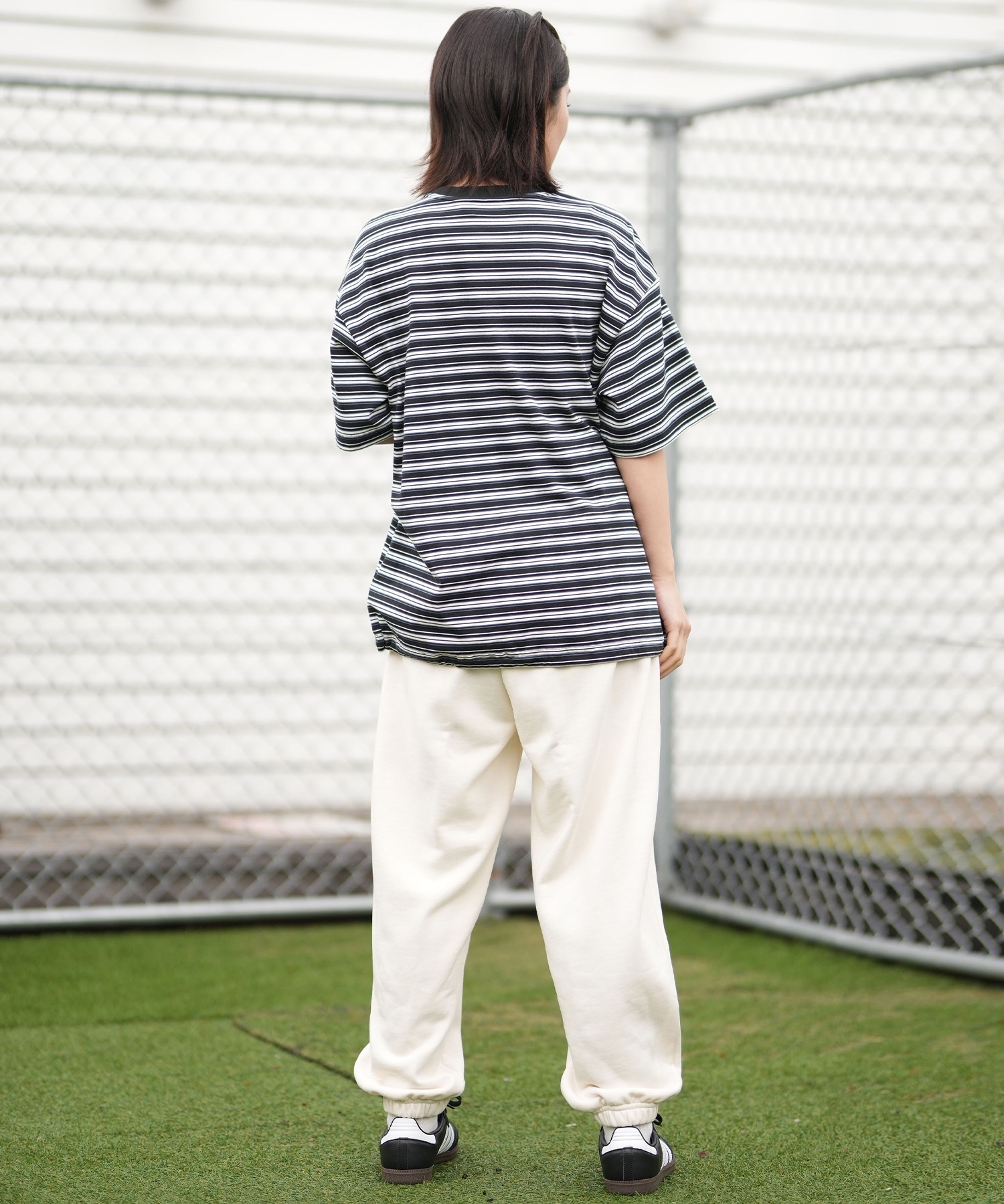  Ado 半袖 Tシャツ ホワイト M adidas アディダス 半袖 Tシャツ レディース W STADIUM C ストライプ