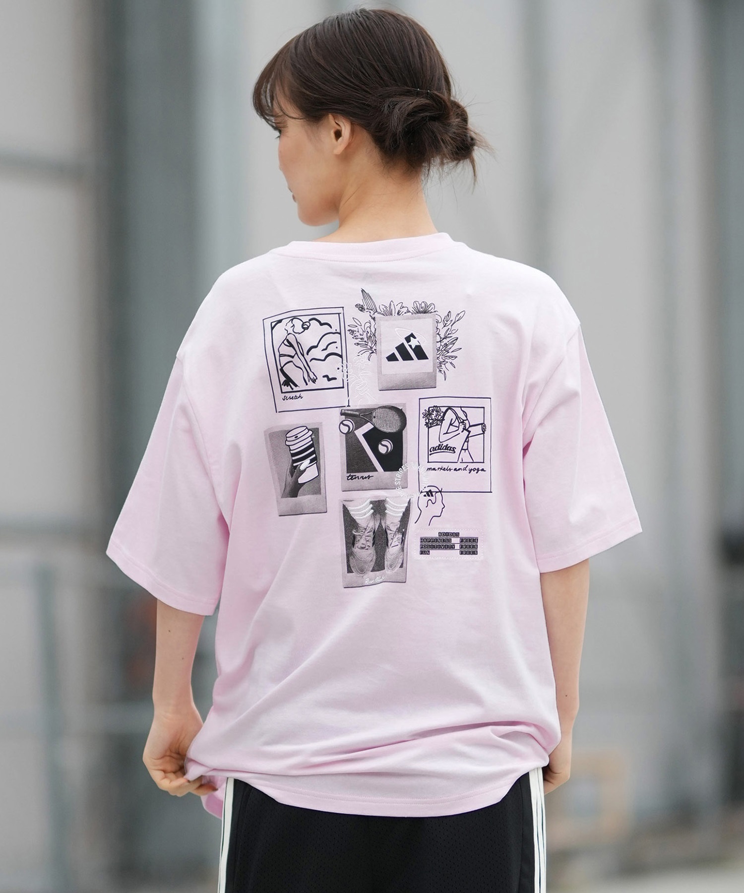 adidas アディダス 半袖 Tシャツ レディース W オーバーサイズ バック