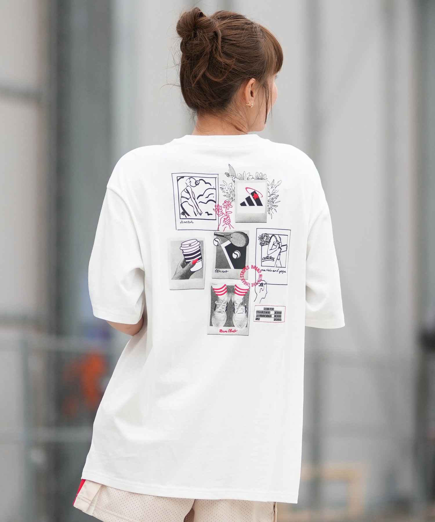 adidas アディダス 半袖 Tシャツ レディース W オーバーサイズ バック