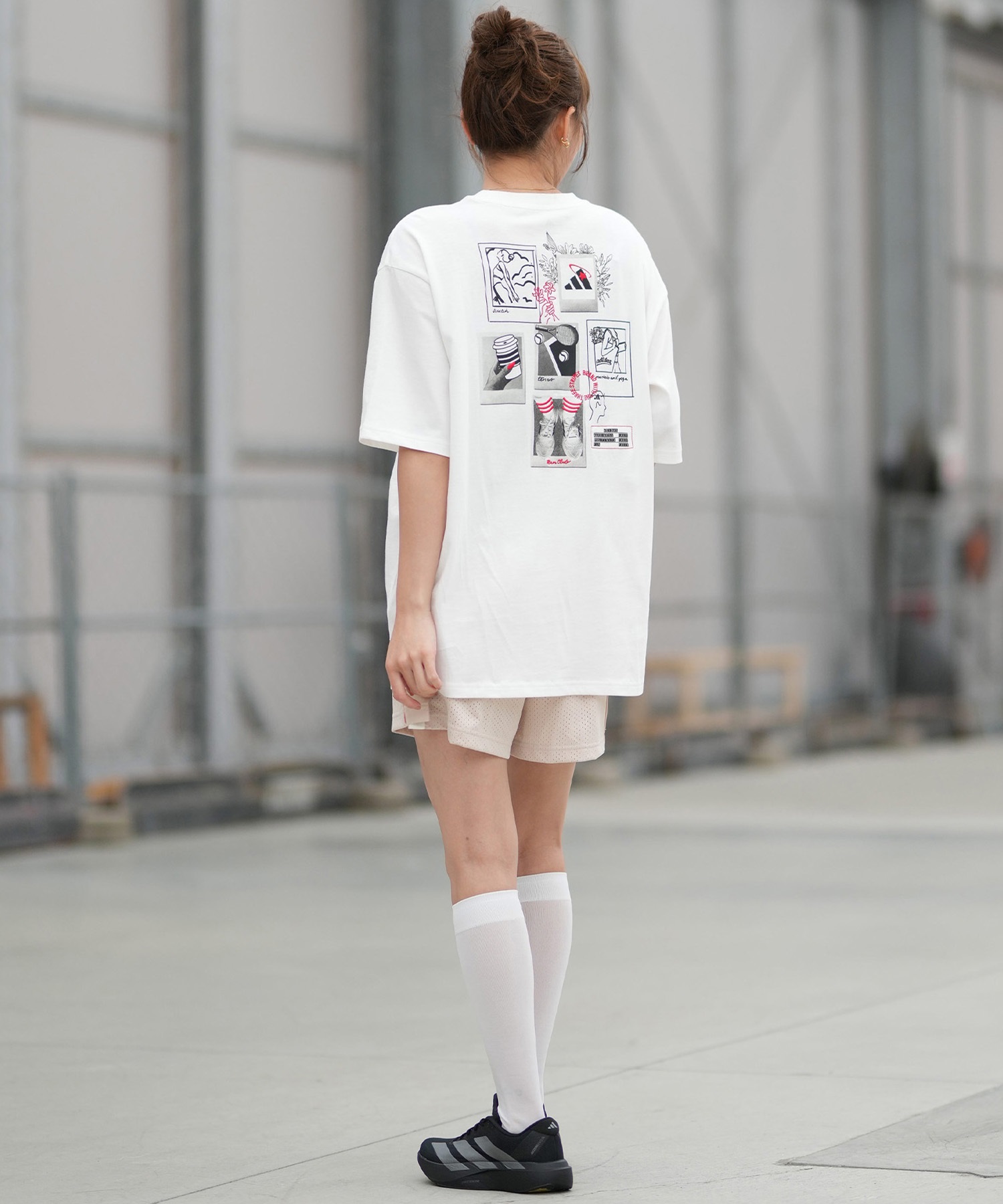 adidas アディダス 半袖 Tシャツ レディース W オーバーサイズ バック