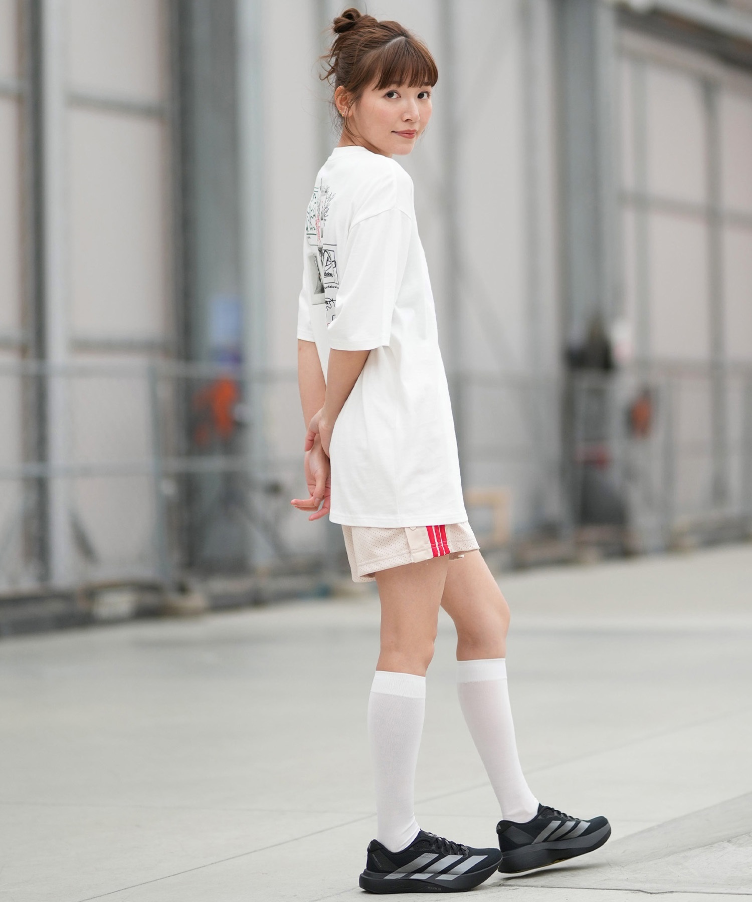 adidas アディダス 半袖 Tシャツ レディース W オーバーサイズ バック
