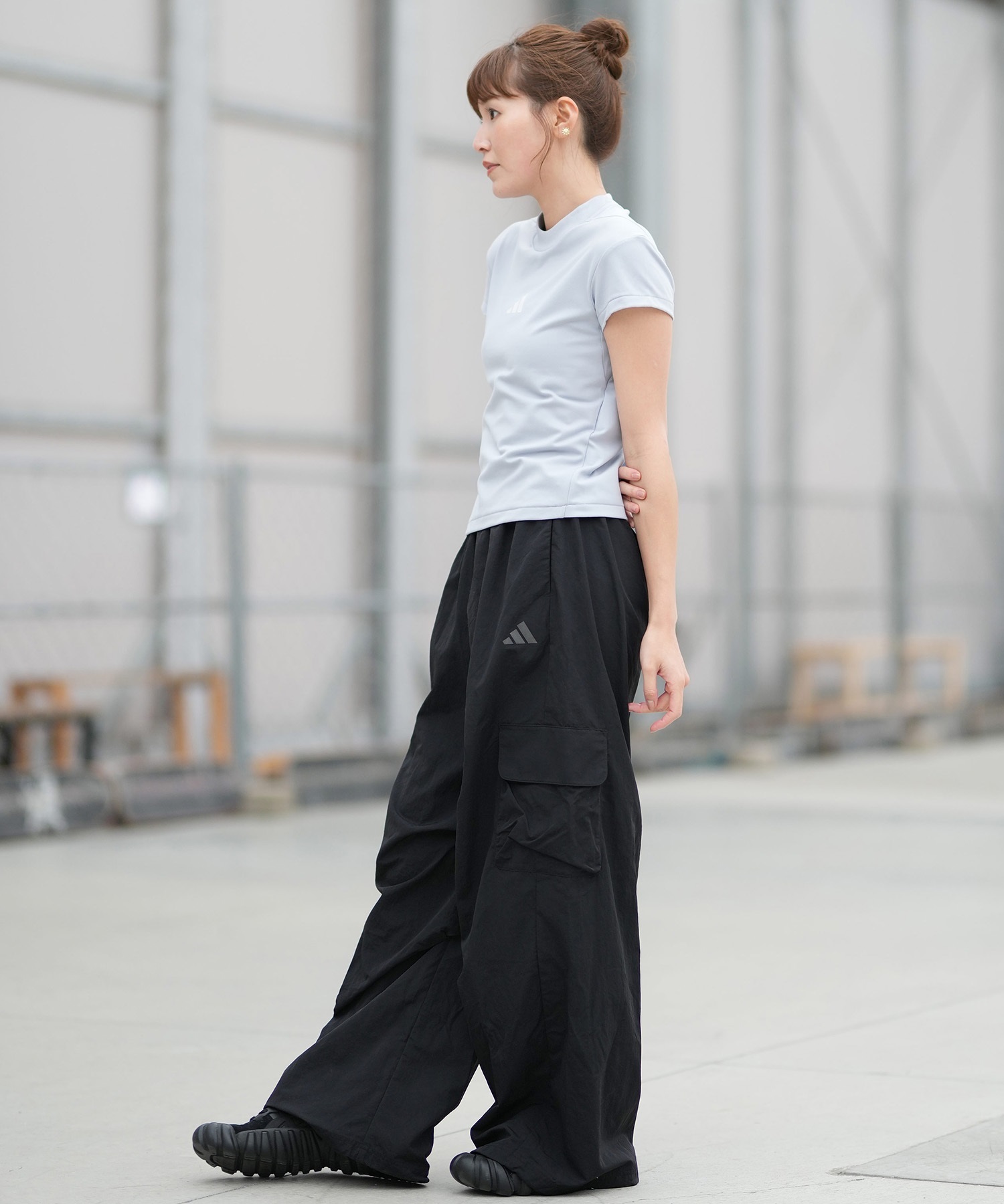 02yvm　黒　38サイズ adidas アディダス ロングパンツ レディース W CITYTHEC ウーブン