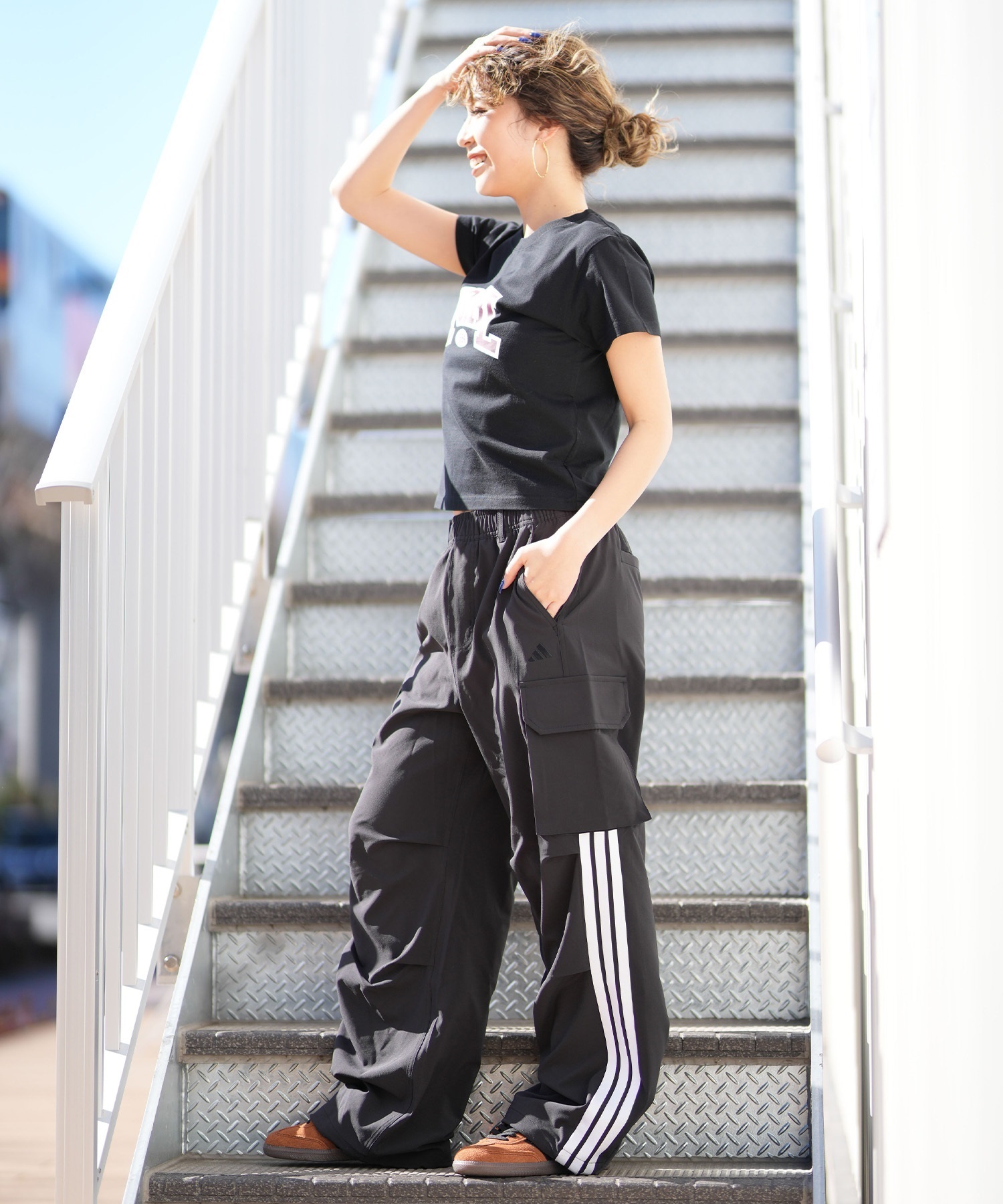 adidas アディダス ロングパンツ レディース カーゴ パンツ W