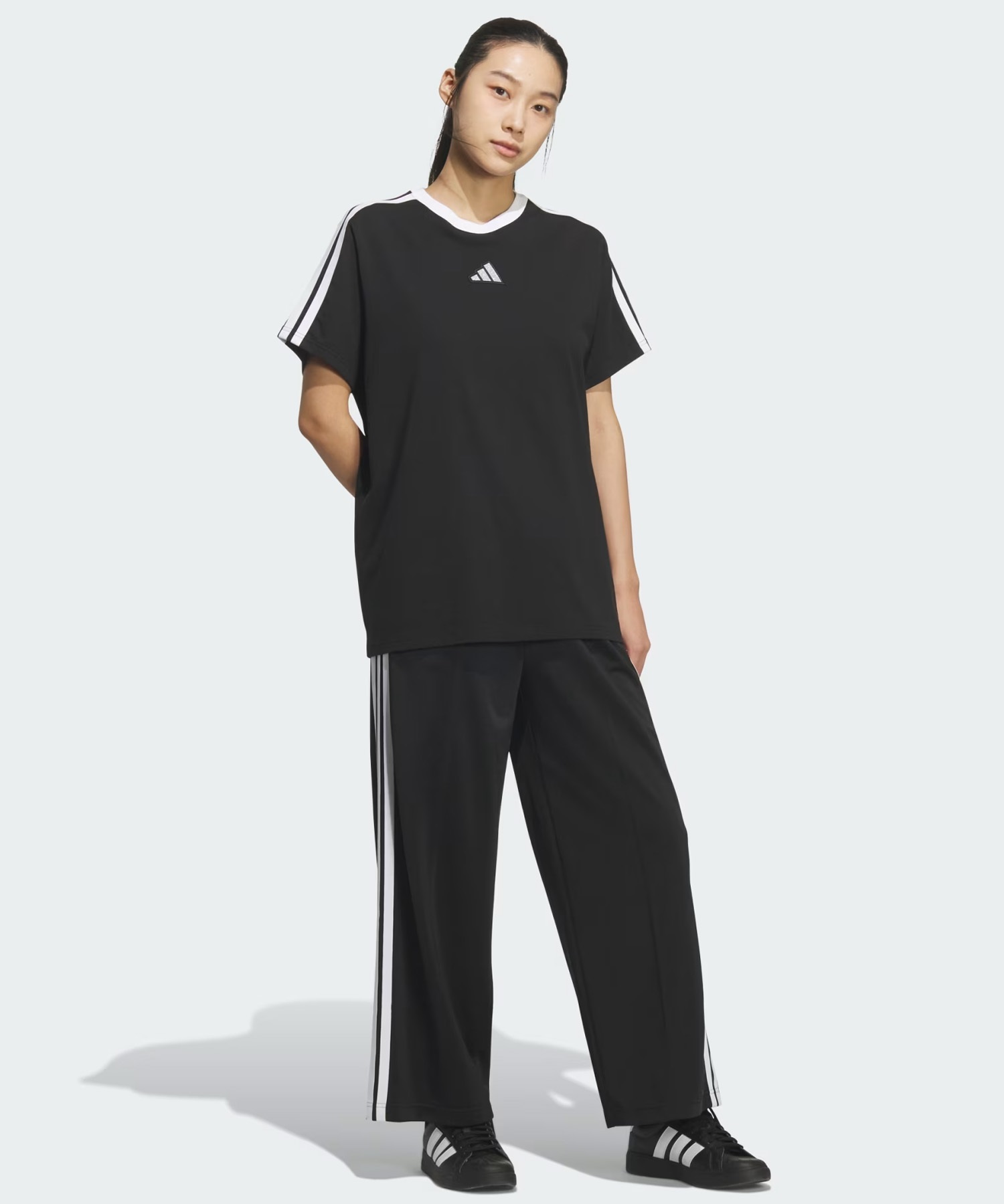 adidas アディダス ロングパンツ レディース 軽パン トリコット