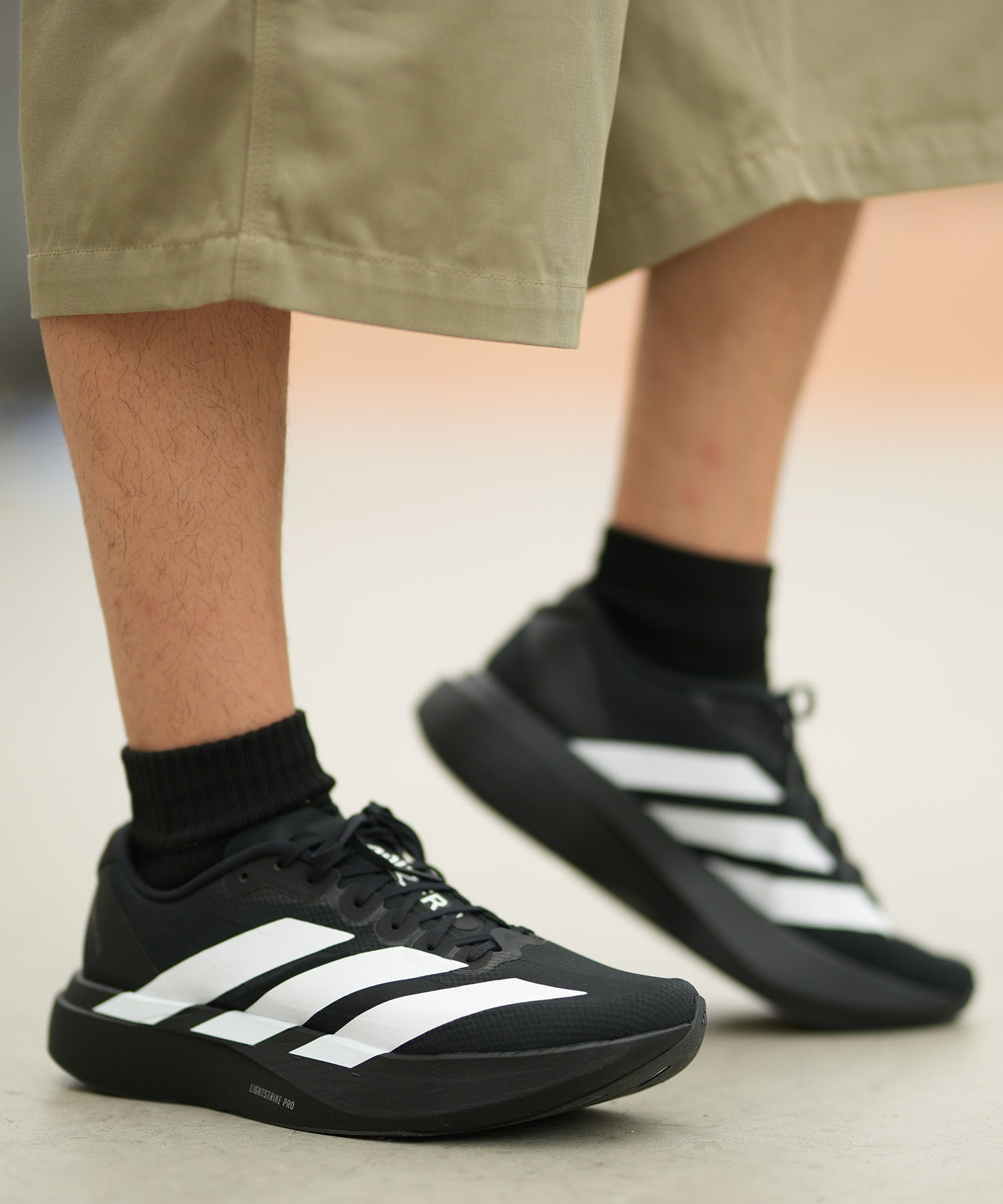 adidas アディダス アディゼロ エボ エスエル ウーブン JR4728 シューズ スニーカー ライフスタイル メンズ(BK/WT-24.5cm)