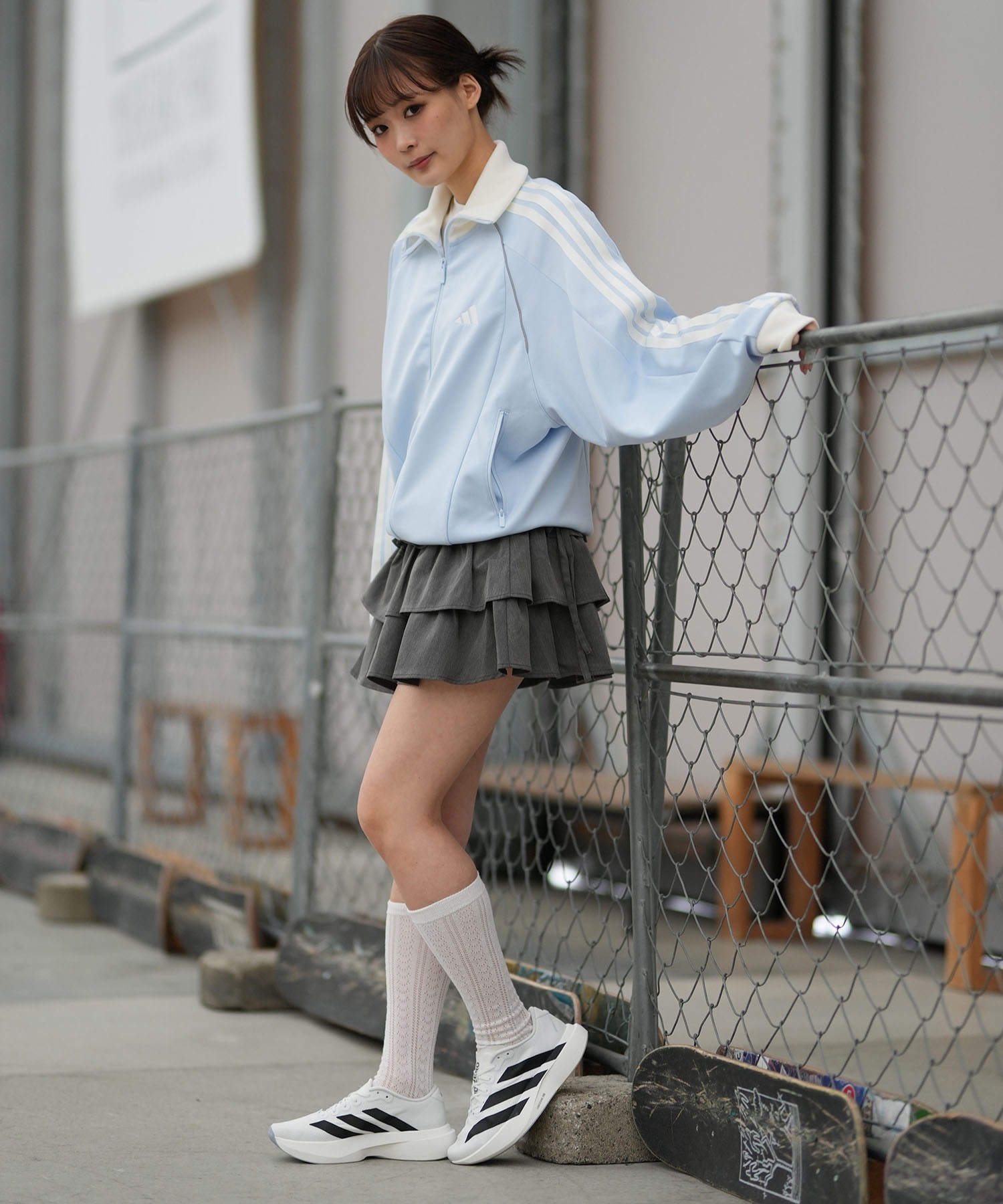 adidas アディダス スニーカー レディース ランニング 厚底 Adizero EVO SL WOVEN W アディゼロ JR4736(WT/BK-23.0cm)