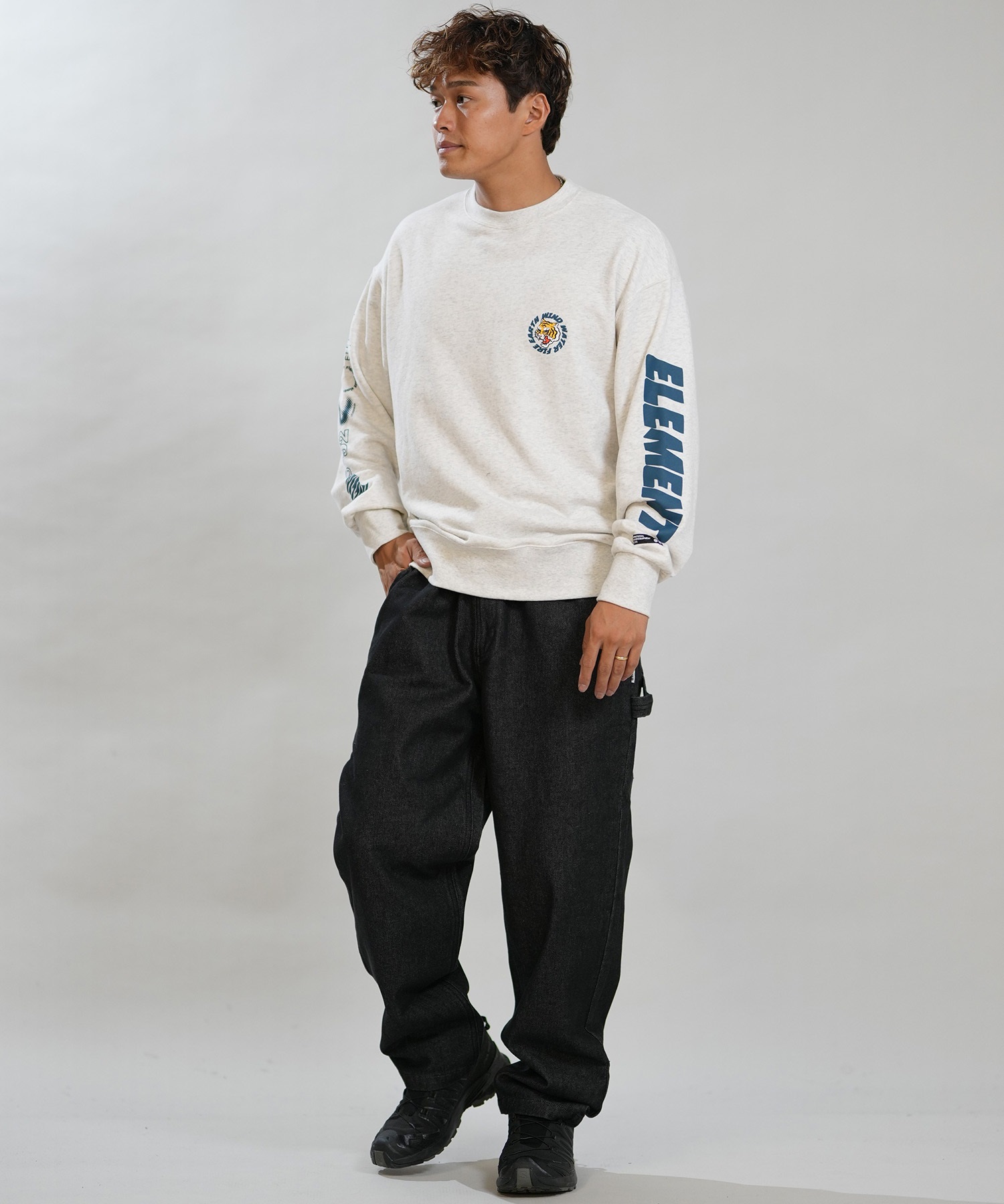 ELEMENT エレメント トレーナー スウェット メンズ 裏毛 TIGER CREW