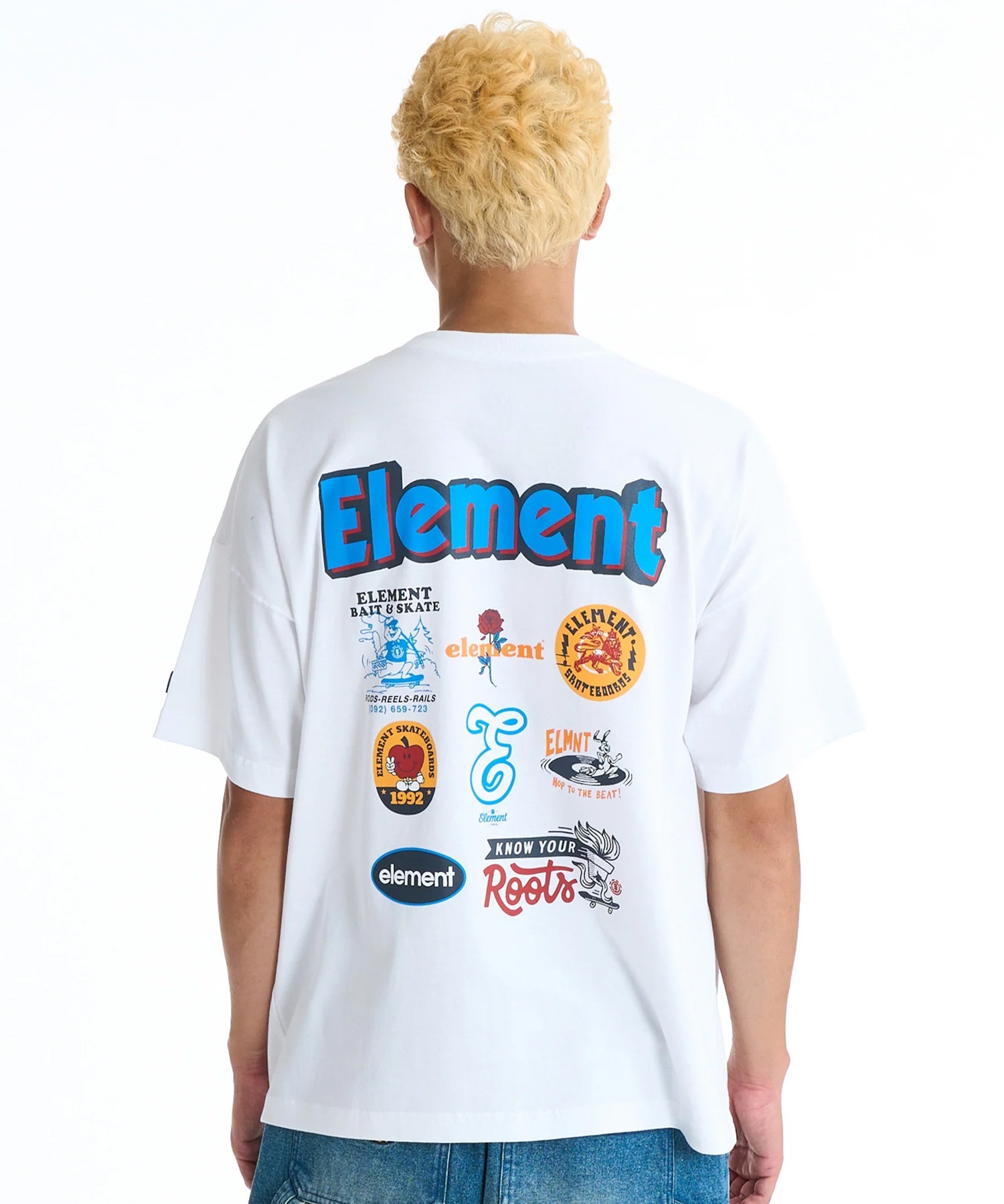 ELEMENT エレメント 半袖 Tシャツ メンズ バックプリント BG021203(WHT-M)