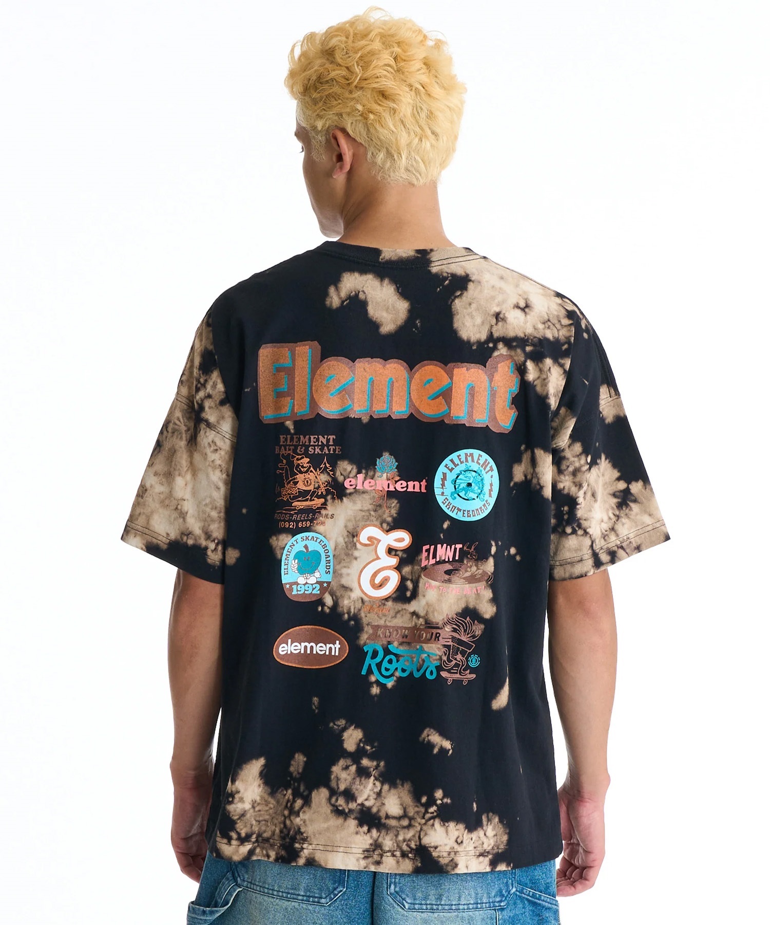 ELEMENT エレメント 半袖 Tシャツ メンズ バックプリント BG021203(WHT-M)
