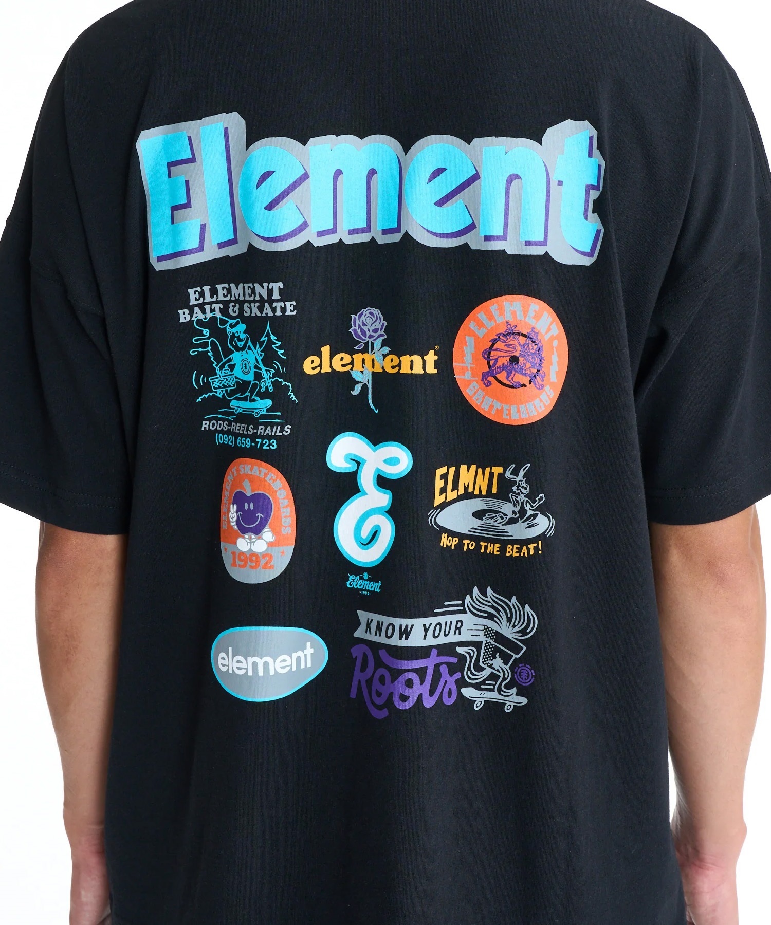 ELEMENT エレメント 半袖 Tシャツ メンズ バックプリント BG021203(WHT-M)