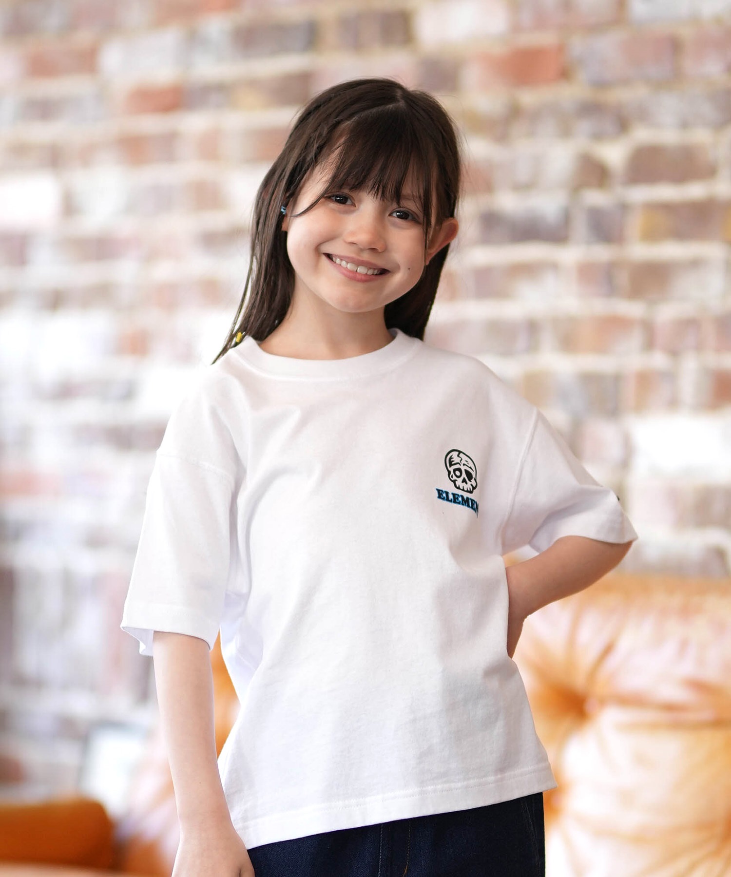 ELEMENT エレメント 半袖 Tシャツ キッズ ジュニア 子供 ロゴ バックプリント BG025250(WHT-130cm)
