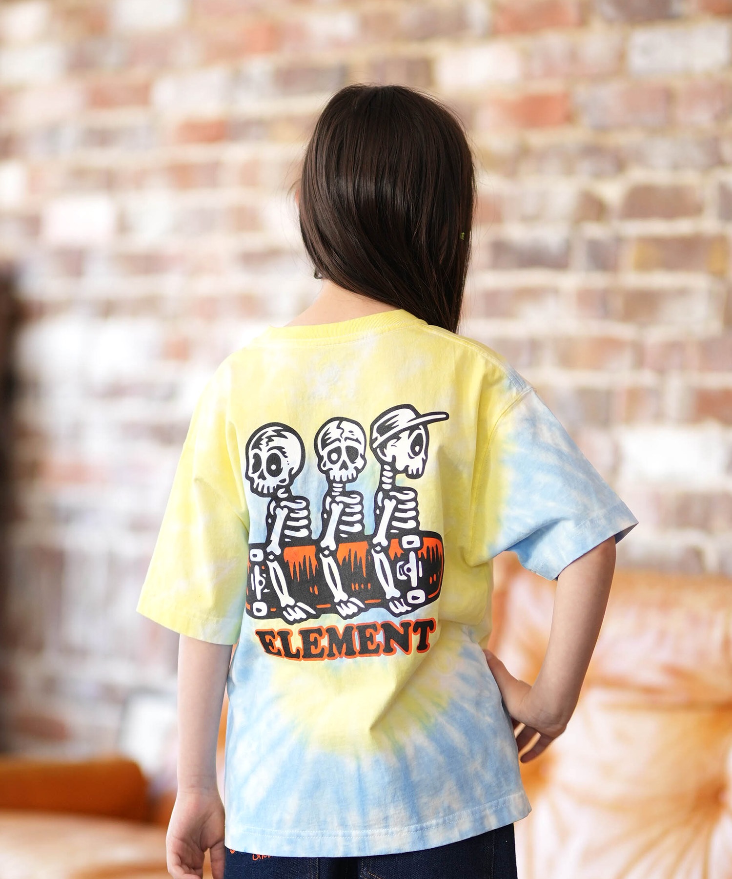 ELEMENT エレメント 半袖 Tシャツ キッズ ジュニア 子供 ロゴ バックプリント BG025250(WHT-130cm)